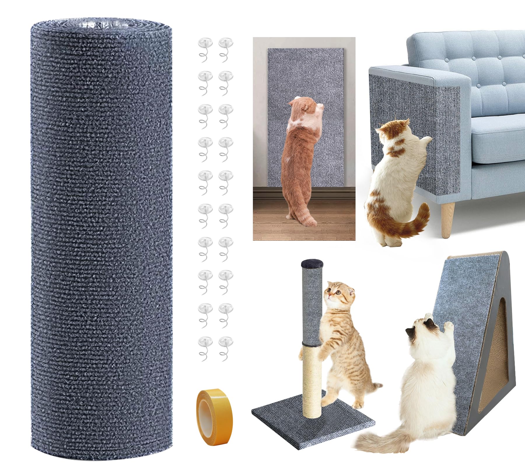 Mesixi Cat Scratch Furniture Protector Keep Couch Sofa Protection Anti Claws Corner Wall Scratcher Post Sisal Scratching Mat Car