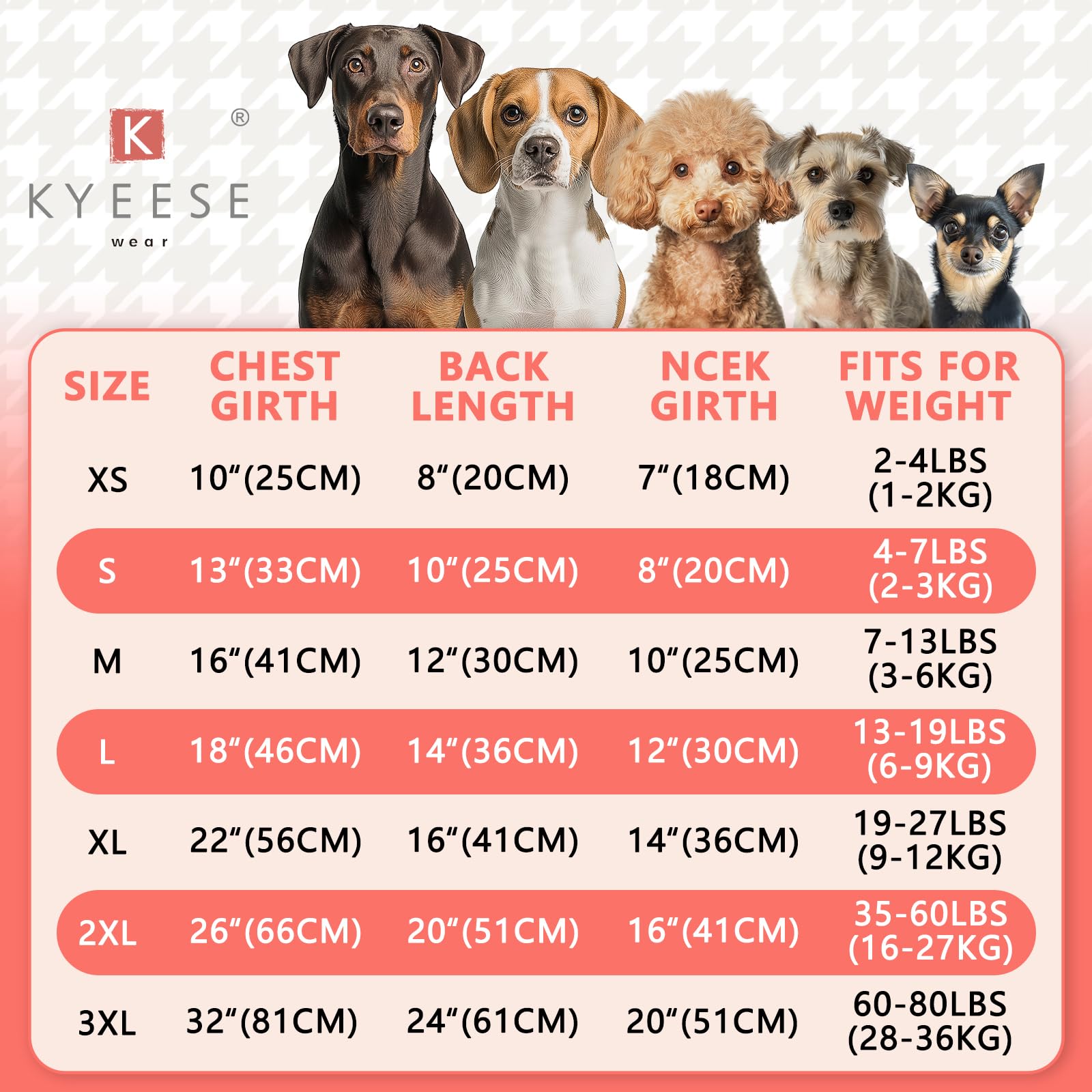 Kyeese Dog Sweater Dress With Leash Hole For Small Medium Dogs With Bowtie Checkered Turtleneck Dog Sweaters Warm Pet Sweater Pink