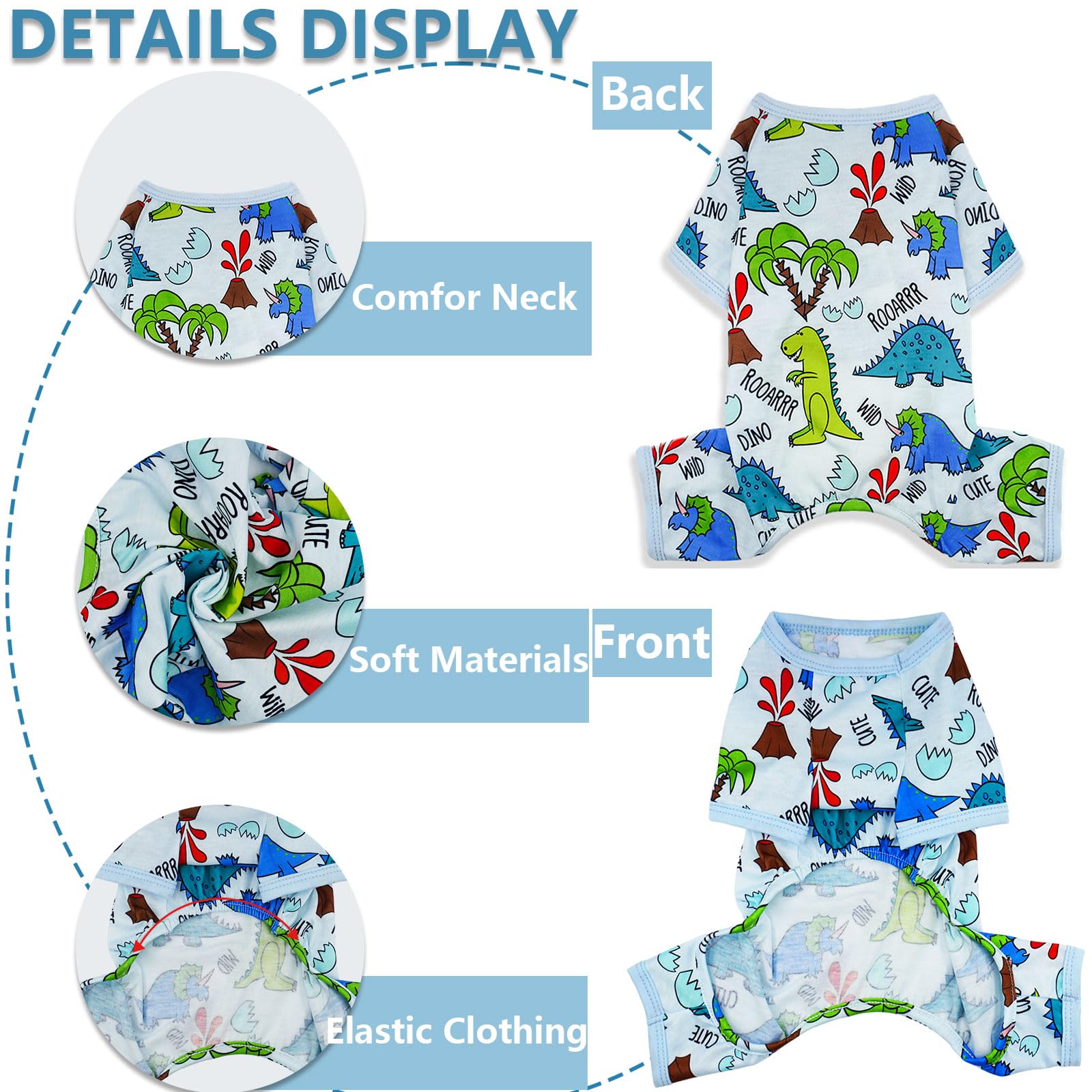 Puppy Pajamas For Small Dogs Spring Summer Dog Clothes Girl Boy Cute Soft Puppy Pjs Clothes Doggie Onesies Cat Pet Jammies Outfi