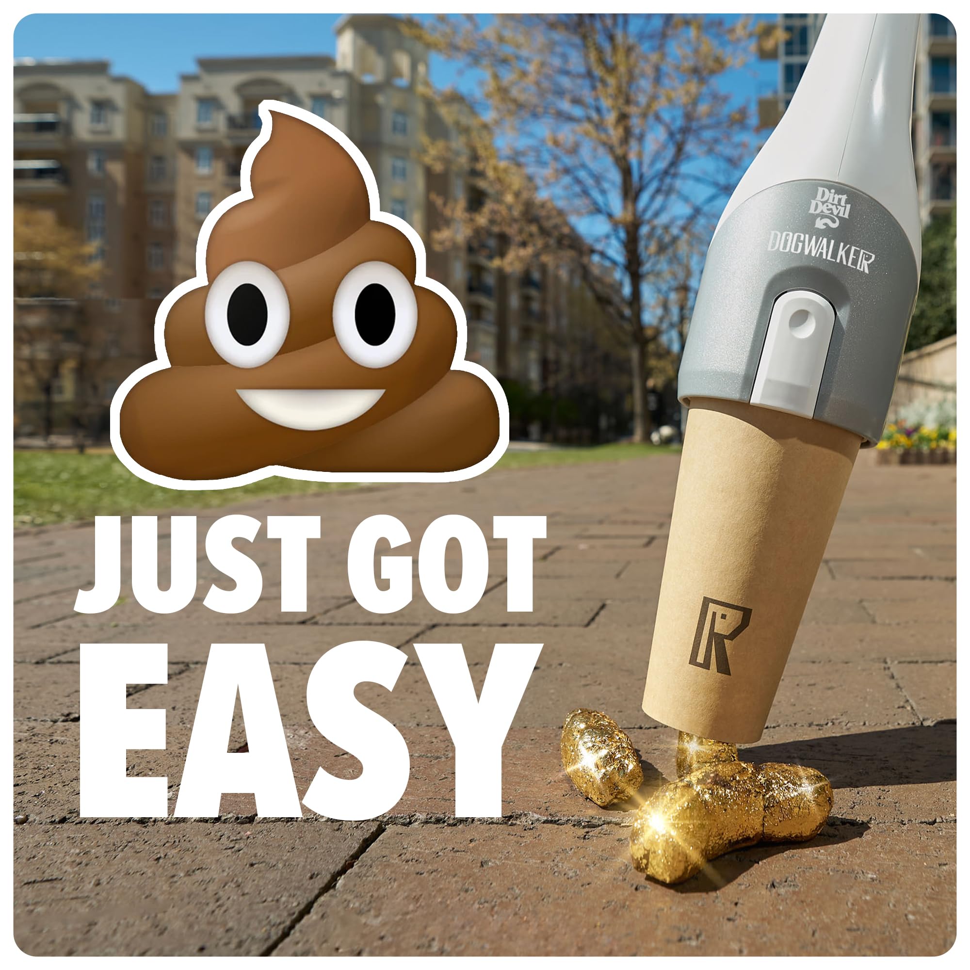 Dirt Devil Dogwalker, Portable Handheld Vacuum, No-Contact Poop Scooper, Ideal for Dogs up to 50 Pounds, Dog Poop Scooper for Ya