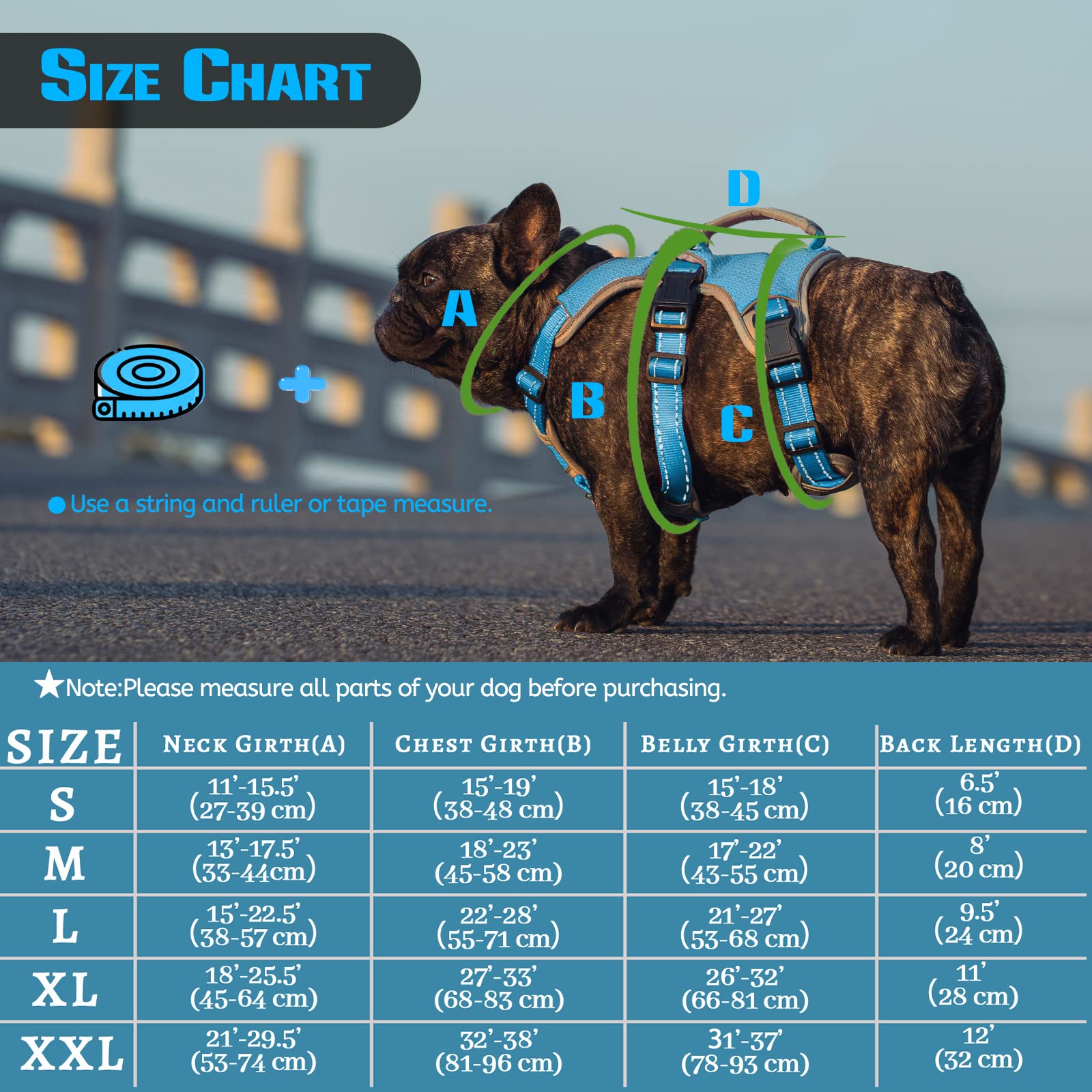 Escape Proof Dog Harness, Escape Artist Harness, Fully Reflective Harness With Padded Handle, Breathable,Durable, Adjustable Vest For Small Dogs Walking, Training, And Running Gear Blue (Small)