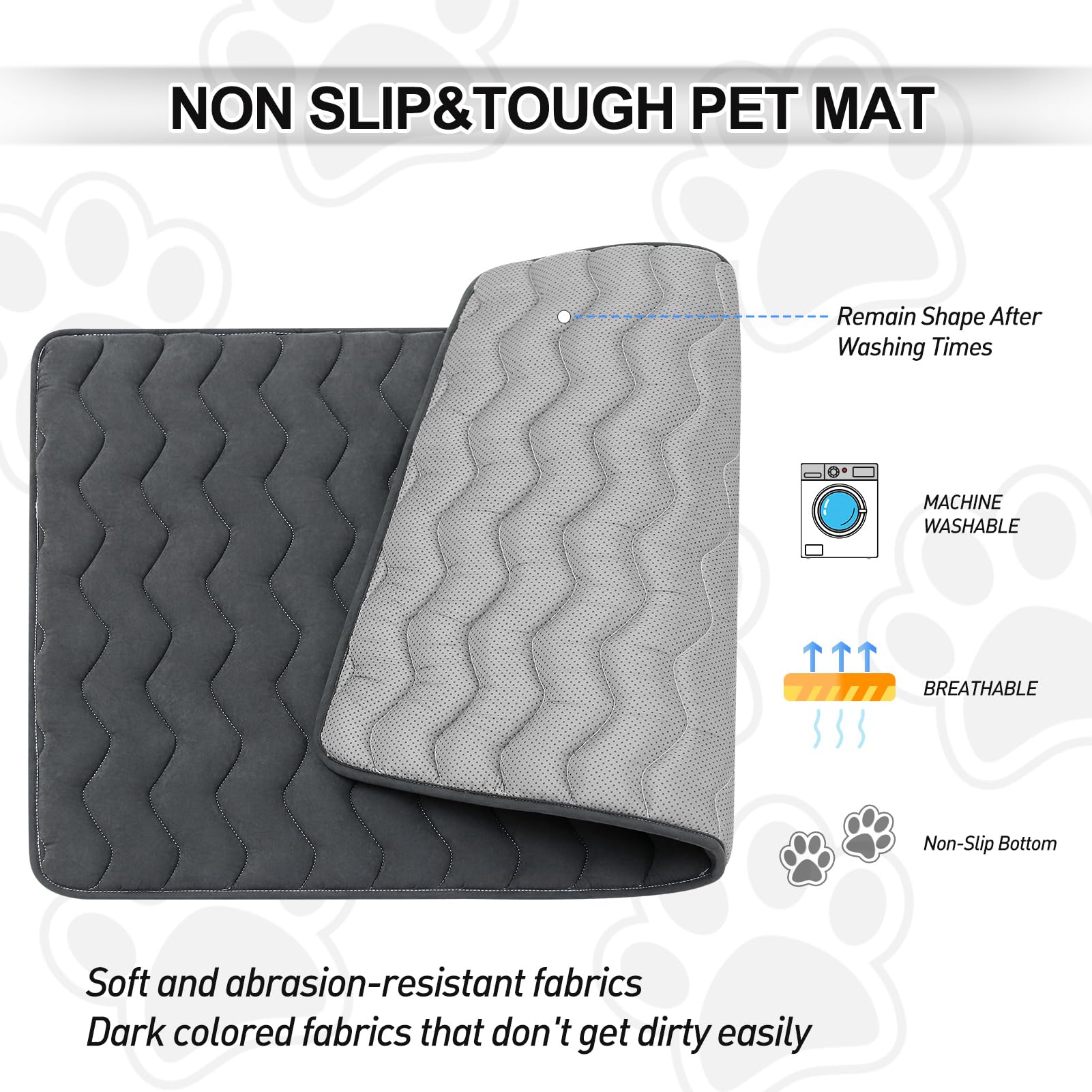 Bubble bear Dog Crate Mat,Soft Dog Crate Mat with Anti-Slip Bottom,Machine Washable,Portable Kennel Pad, Lightweight Travel Flat