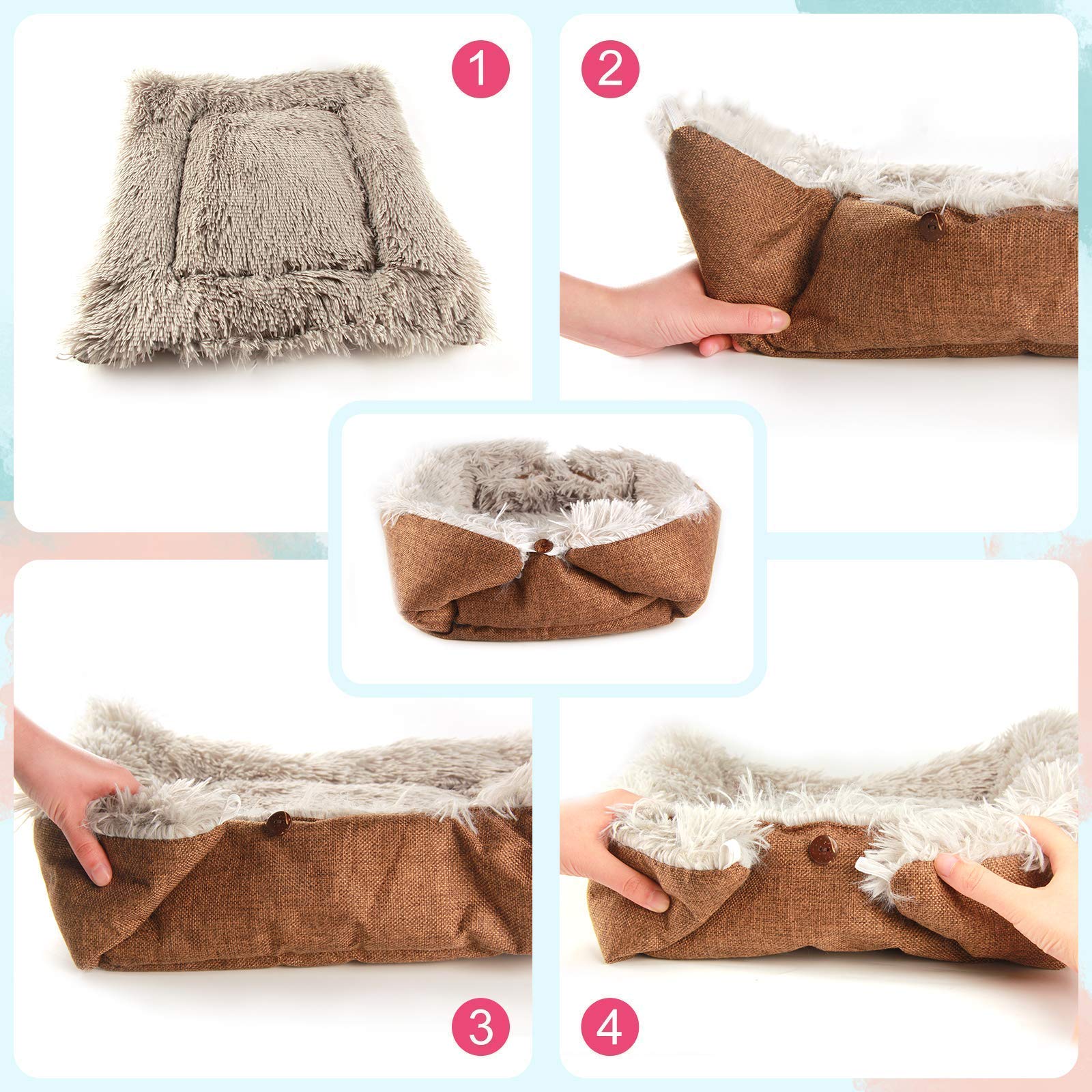 Hdlkrr Cat Bed Small Dog Bed Mat, Self Warming Cat Beds Self Heating Cat Dog Mat, Extra Warm Thermal Pet Pad For Indoor Outdoor