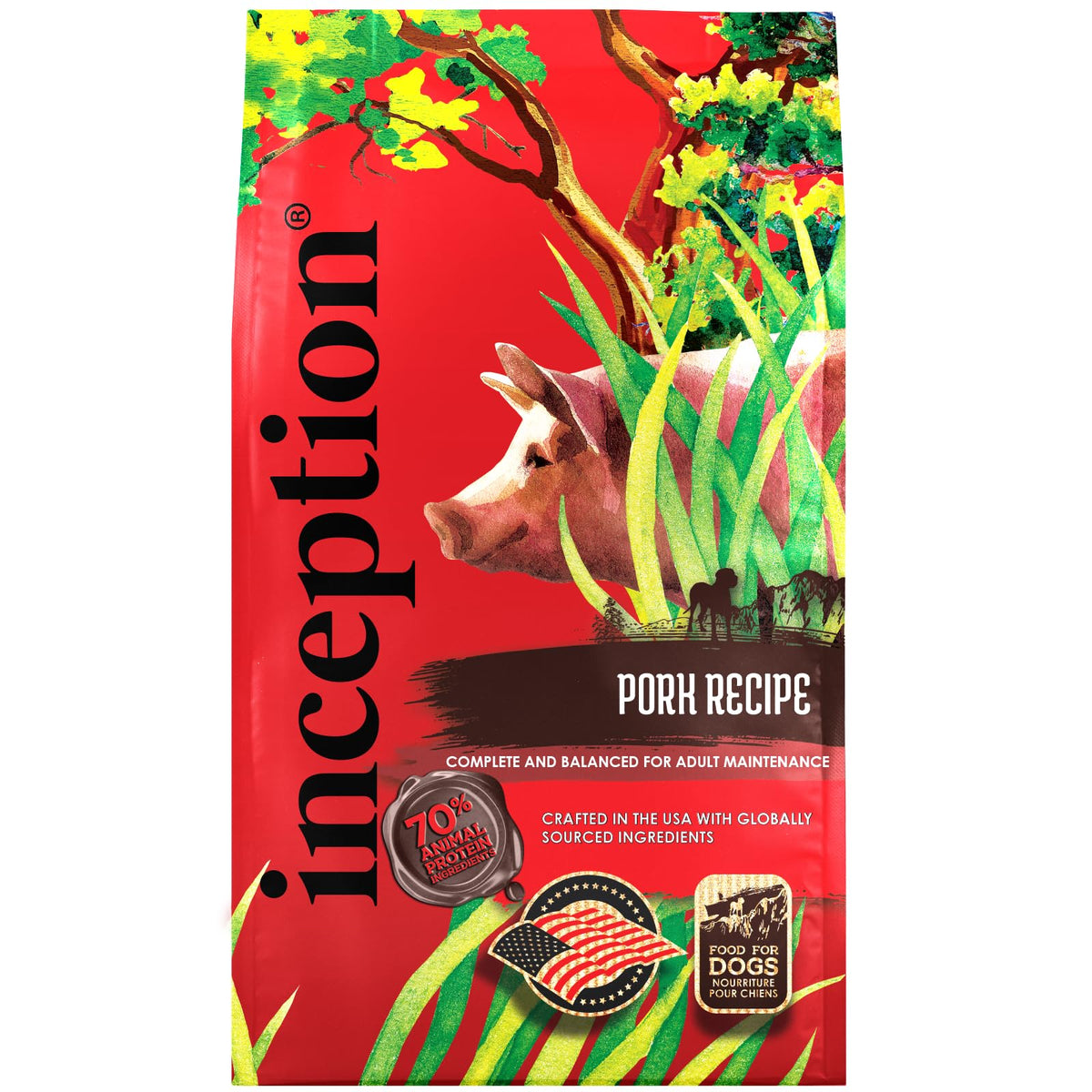 Inception® Dry Dog Food Pork Recipe – Complete And Balanced Dog Food – Meat First Legume Free Dry Dog Food – 4 Lb. Bag
