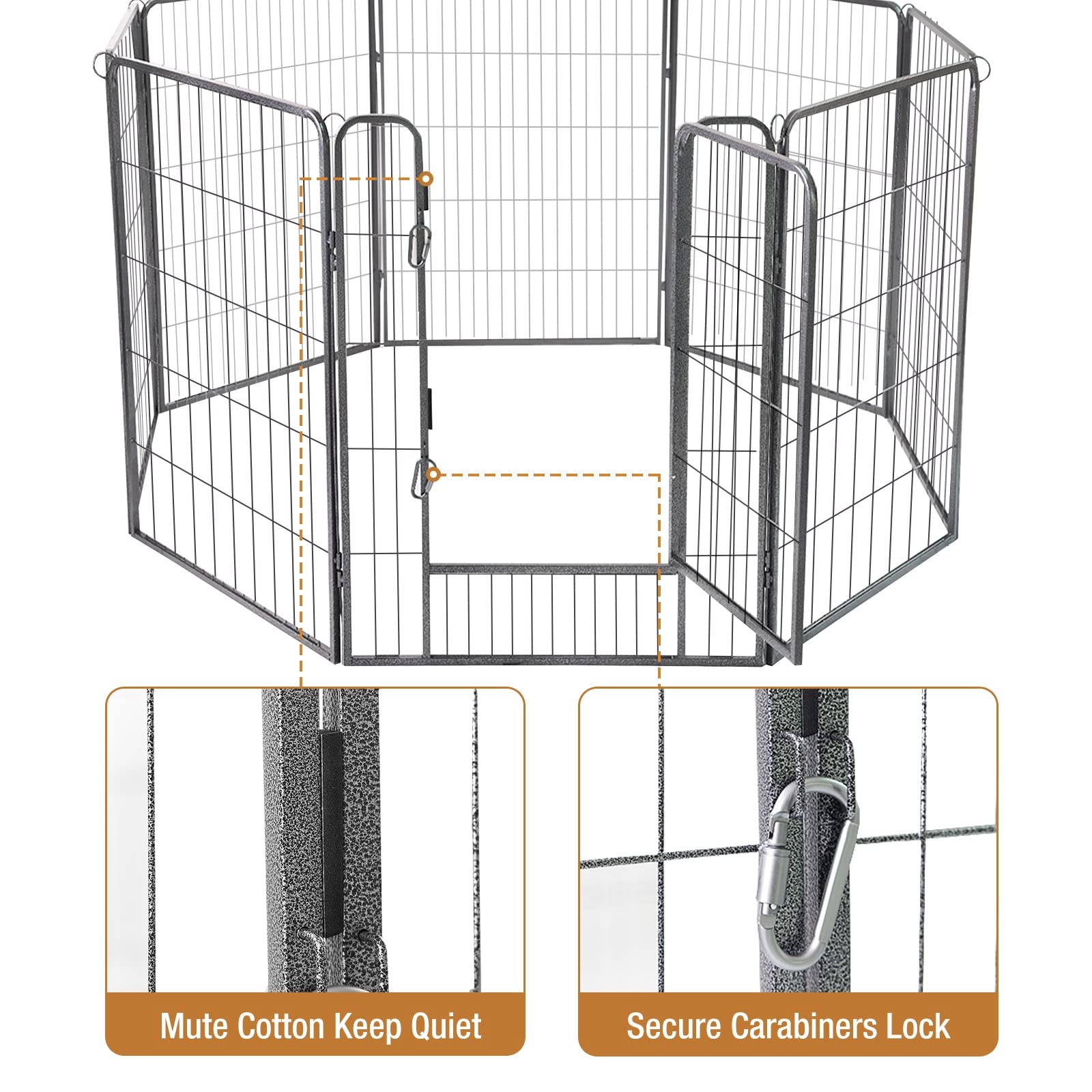Dog Playpen Indoor & Outdoor Foldable Pet Exercise Fence Pen With Door Gate,Dog Kennels For Small/Medium/Puppy Dogs,Rabbits (8 P