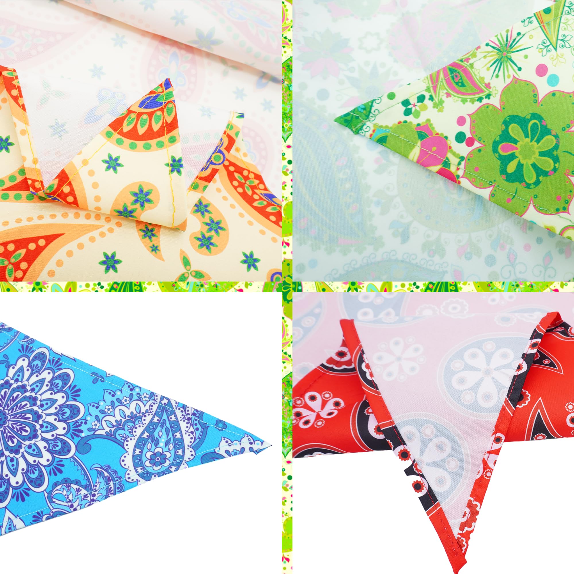 Jpgdn 100Pcs Dog Bandanas Paisley Bulk For Small Medium Breed Kerchief Triangle Bibs Scarves Pink Blue Yellow Red Girl Boy Groom