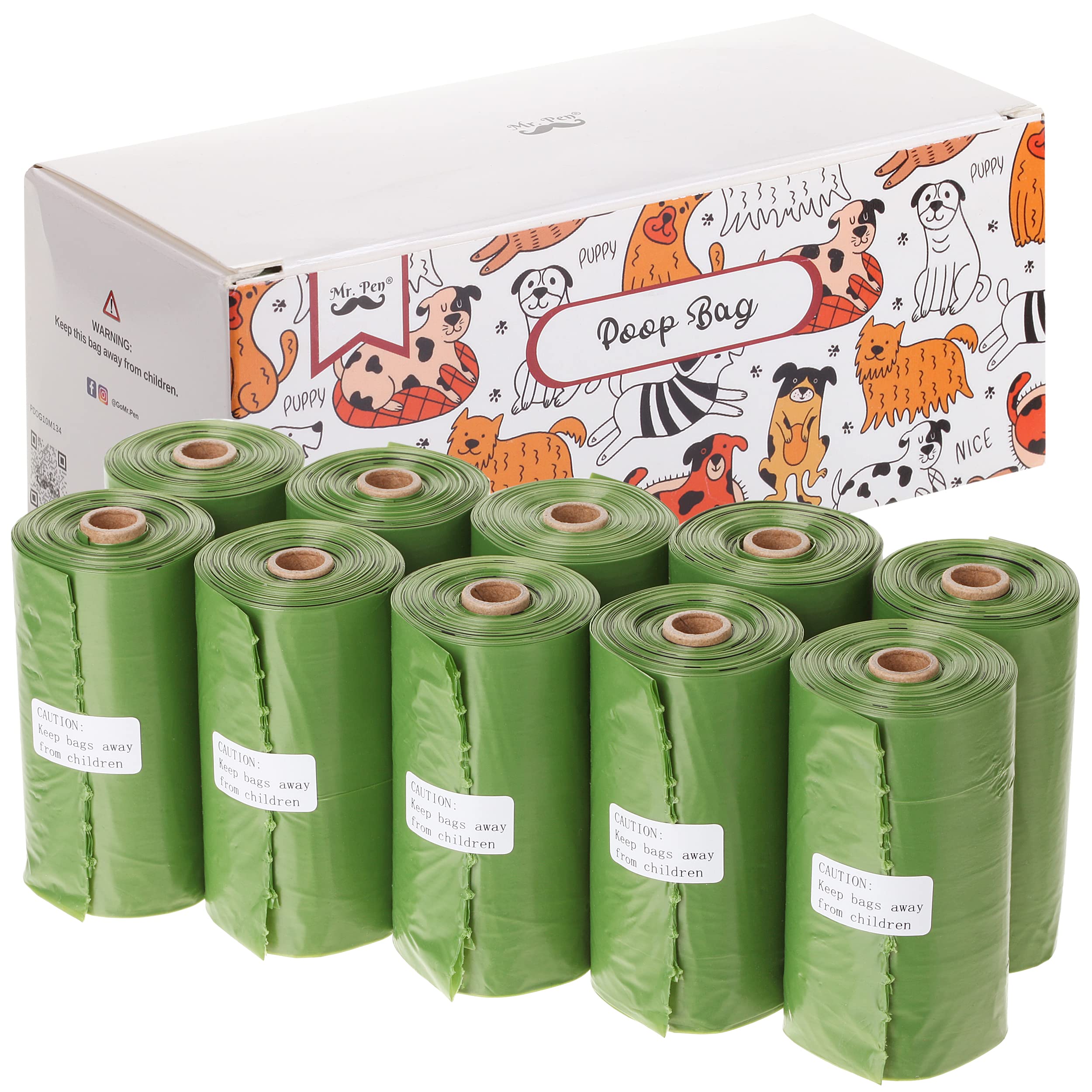 Mr. Pen Large 9x13 Inch Biodegradable Dog Poop Bags, 10 Rolls, 150 Count