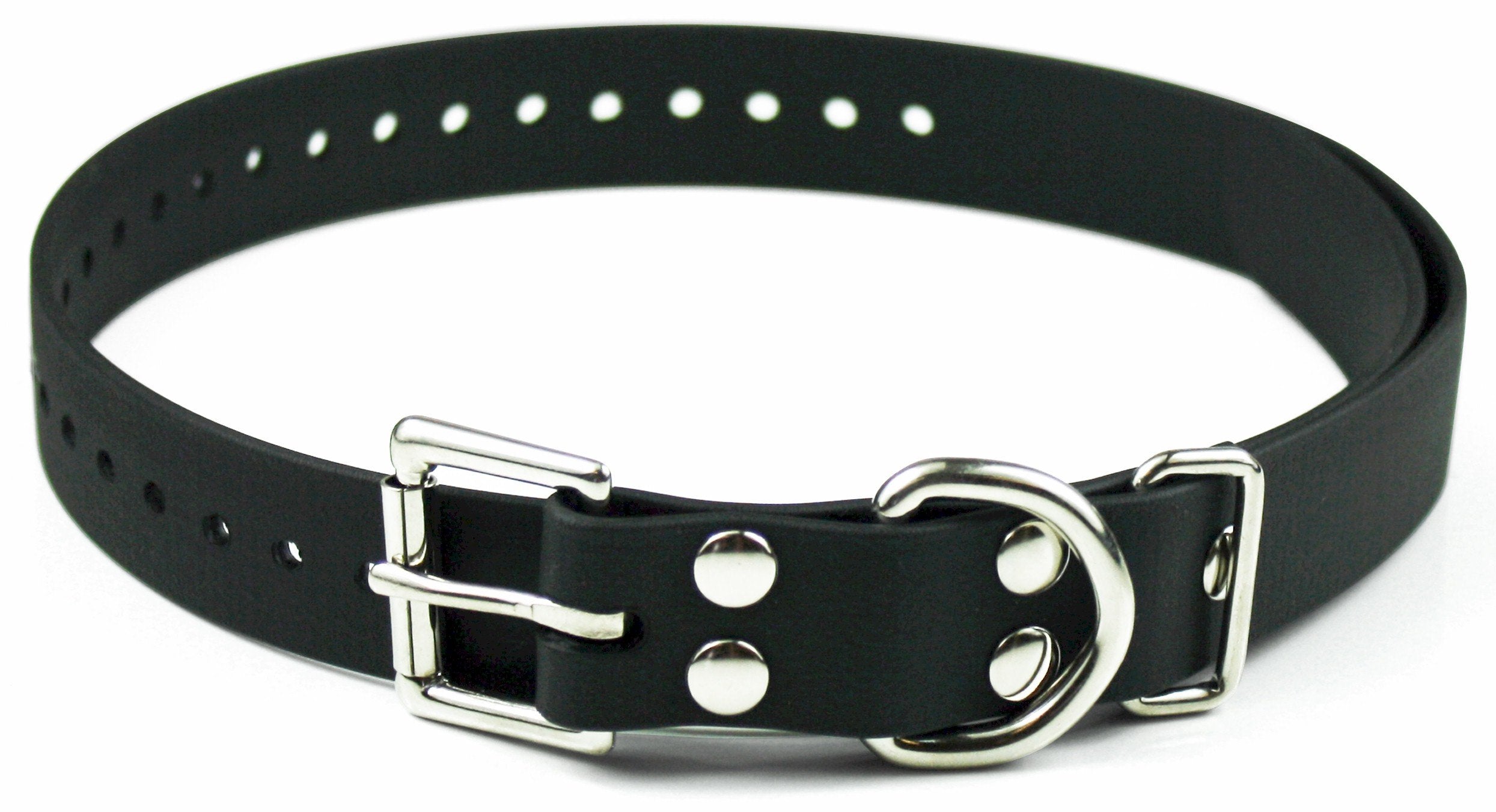 Educator Biothane Dog Collar, Waterproof, Odorproof, Metal Buckle And D Ring, Adjustable For Custom Fit, Cool And Comfortable, For Small, Medium, Or Large Dogs, 1-Inch, Black