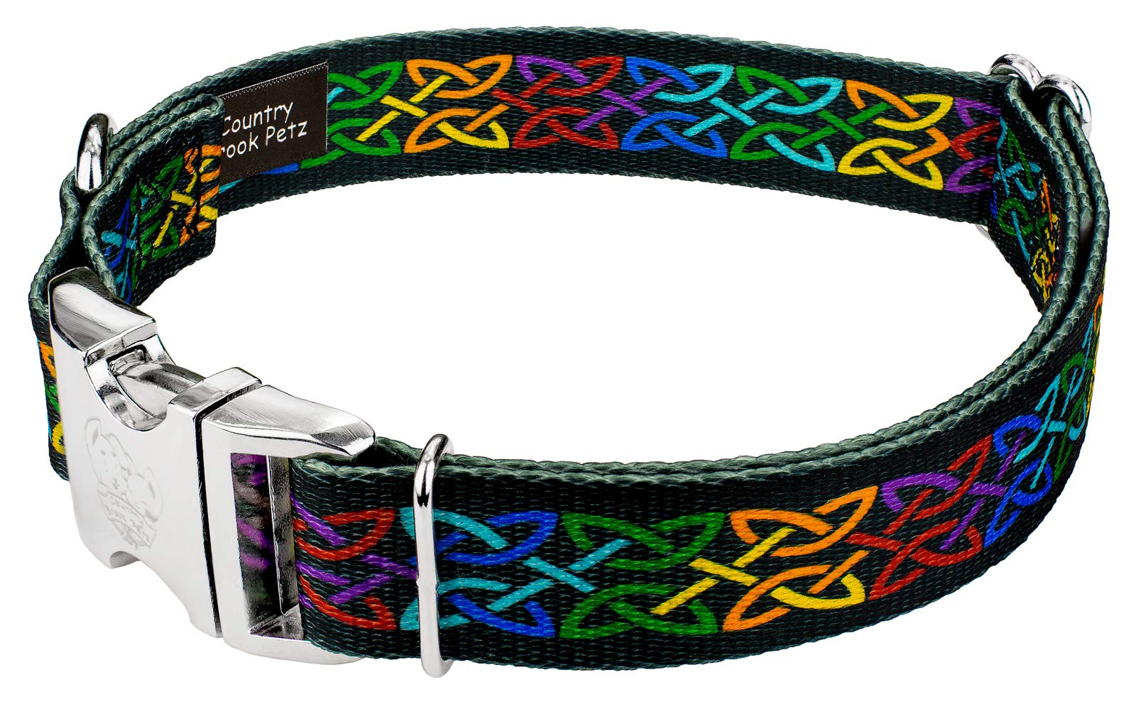 Country Brook Petz - Premium Celtic Pride Dog Collar And Leash - Irish Pride Collection Featuring Lucky Designs (1 Inch, Extra L