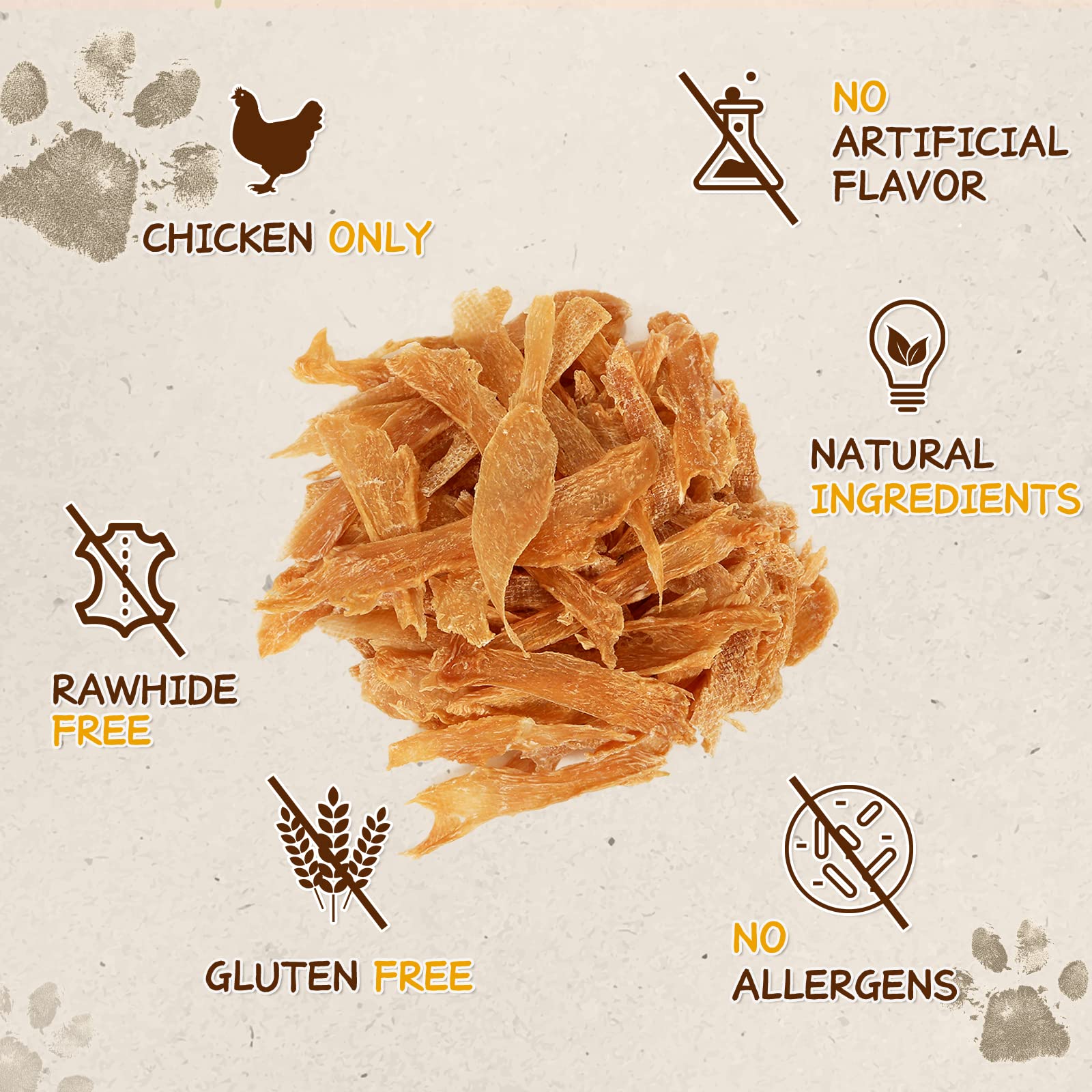 PAWUP Chicken Jerky Crisp Flakes for Dog Treats, 1% Taurine Added, 6oz (170g), Chip Jerky, High Protein Chicken Dog Training Rew