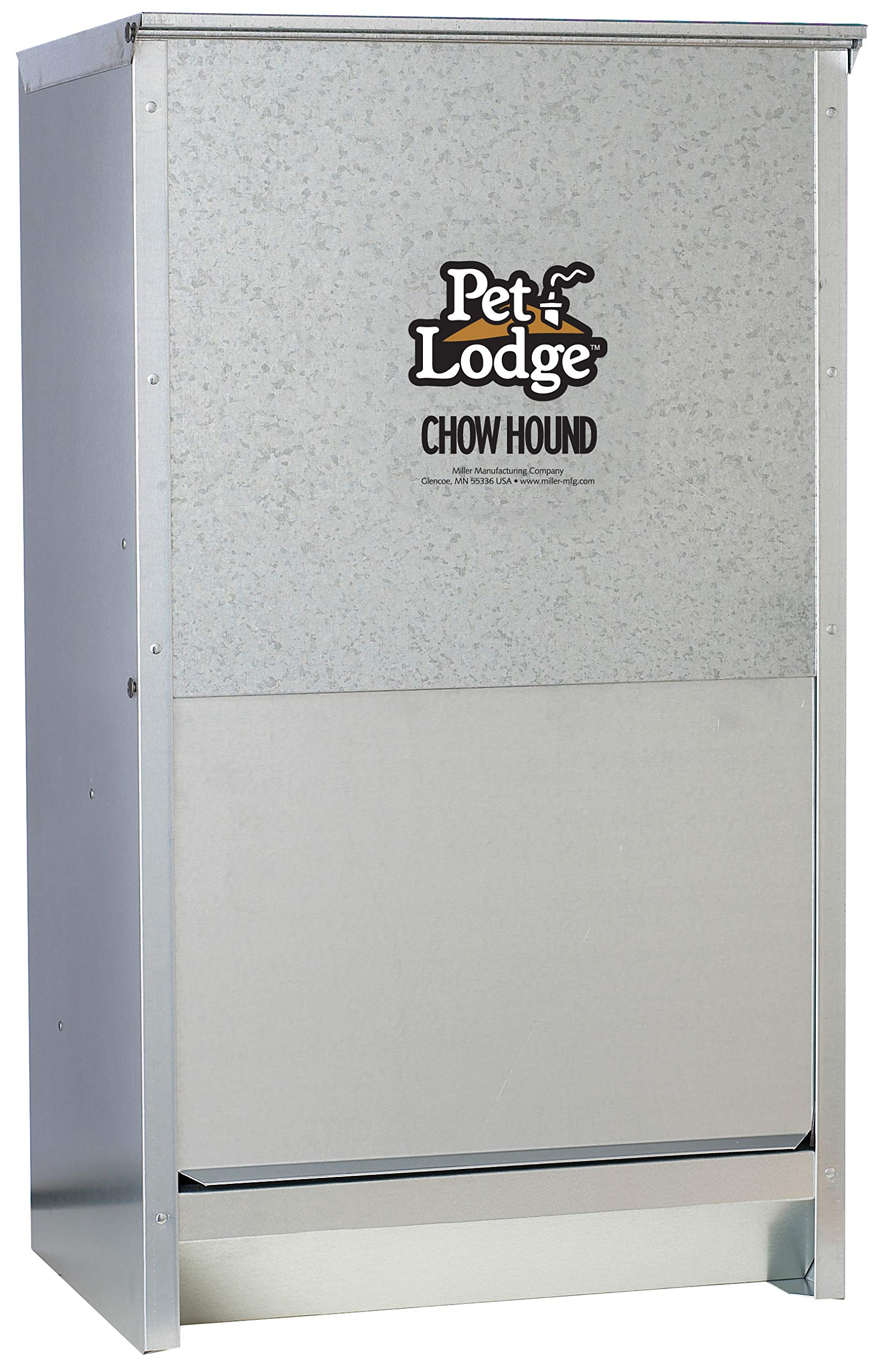 Pet Lodge Automatic Dog Feeder | Chow Hound Outdoor Pet Feeder | Tough Galvanized Steel | Made in USA | 50 Pound