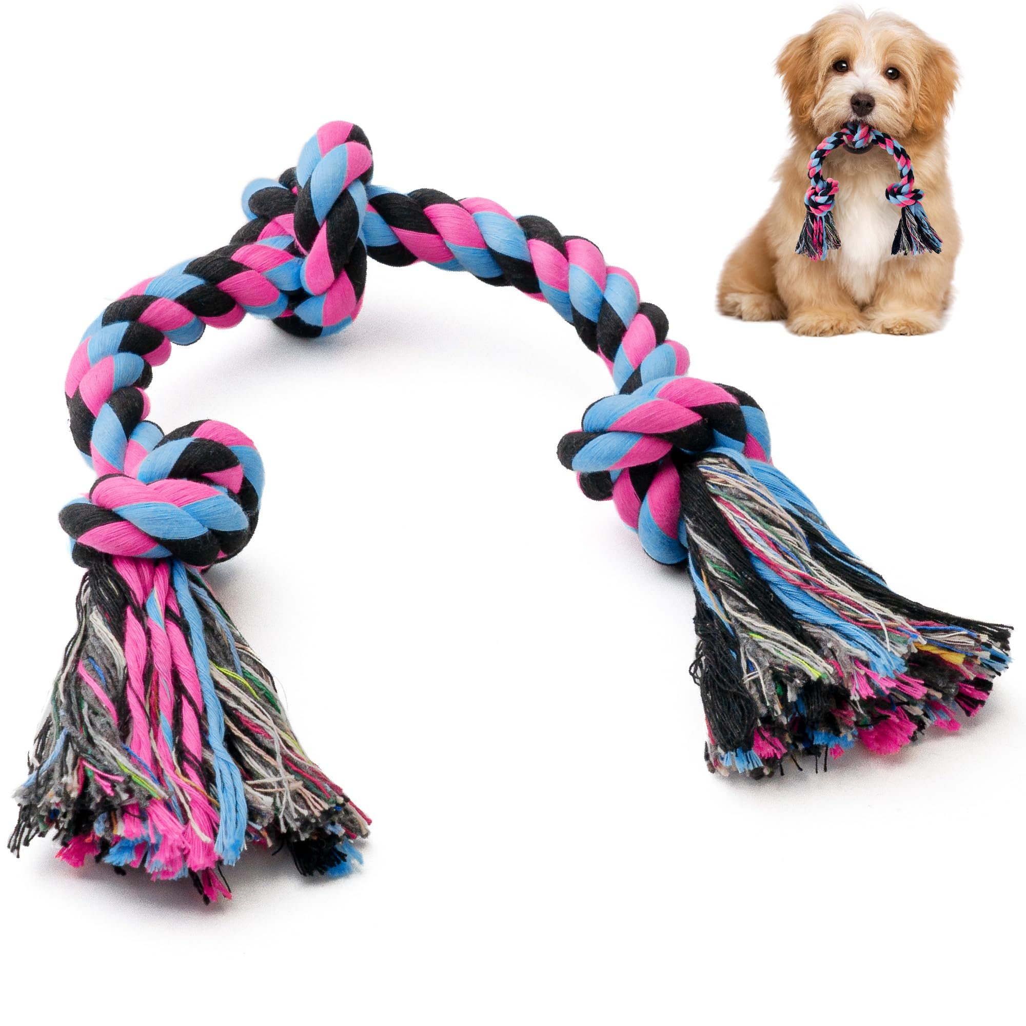 Sharlovy Puppy Rope Toy, Dog Rope Toy For Small Dogs, Puppy Teething Toys, Cotton Interactive Tug Of War Dog Toy For Puppies Bor