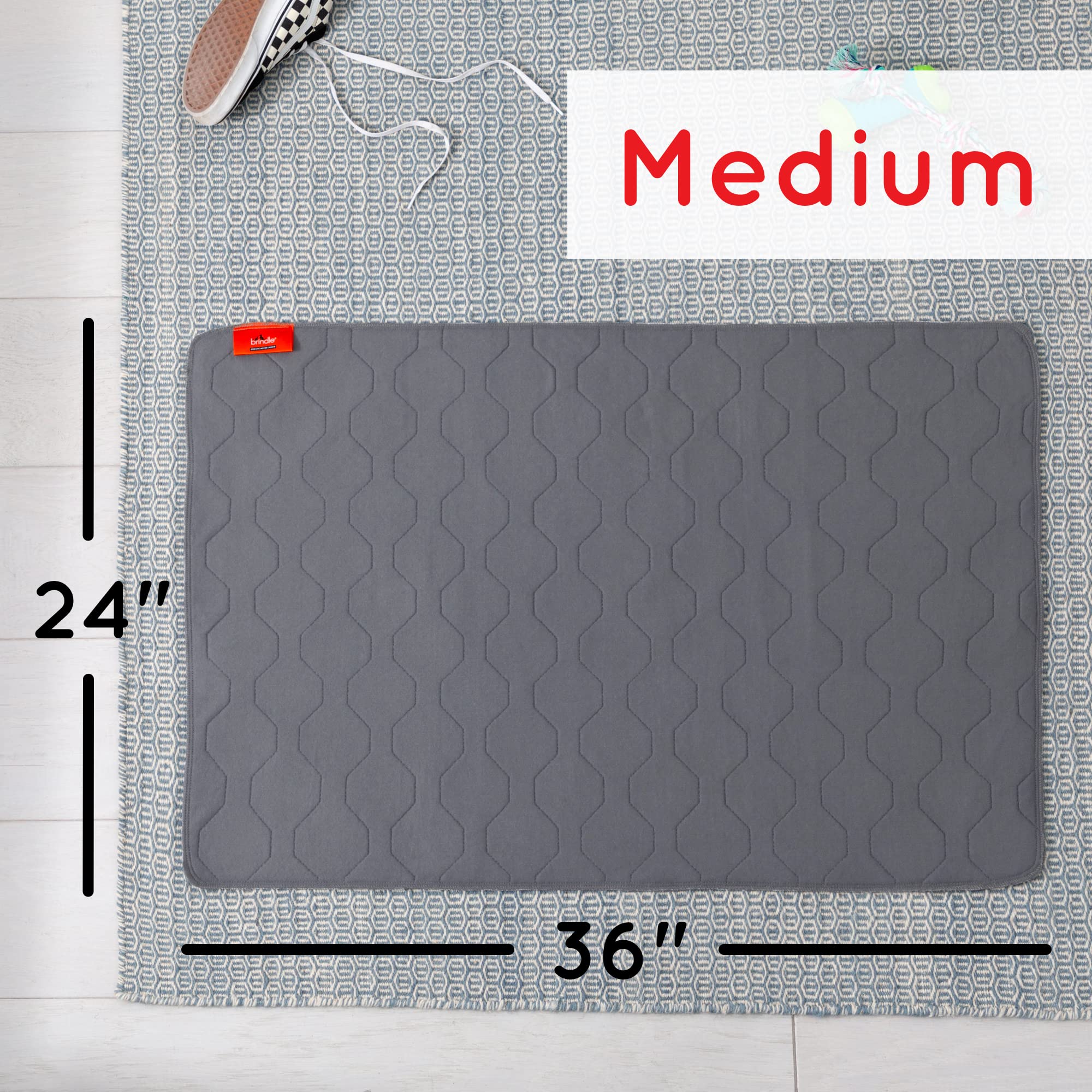 Brindle Washable Puppy Training Pads - 2-Pack - Reusable Puppy Pads - Waterproof Non-Slip Pet Pad - Pee Pads for Dogs