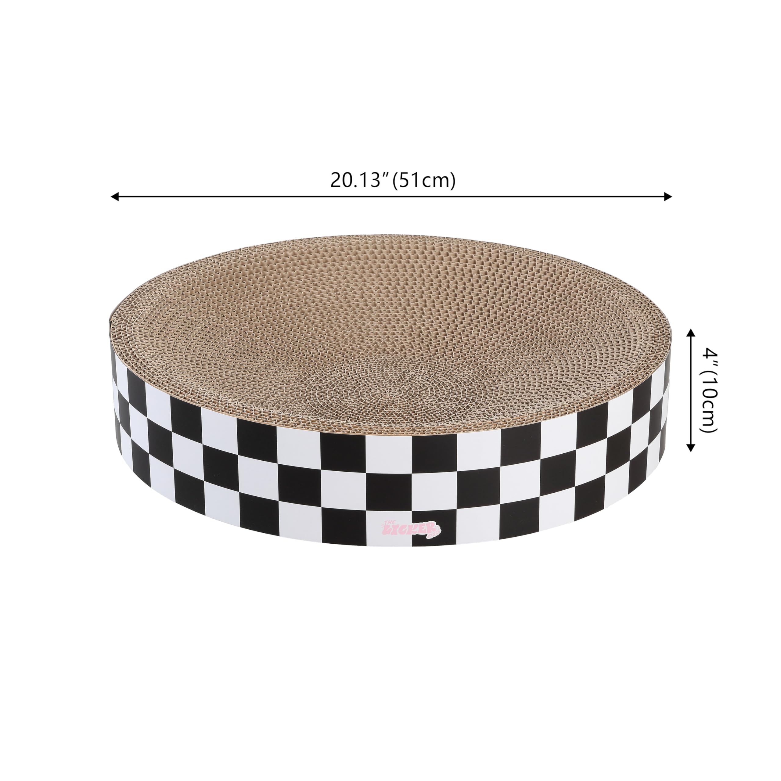The Licker Store Csr1010F Nelson 20.13' Modern Cardboard Round Bowl Cat Scratcher With Catnip, Checkered