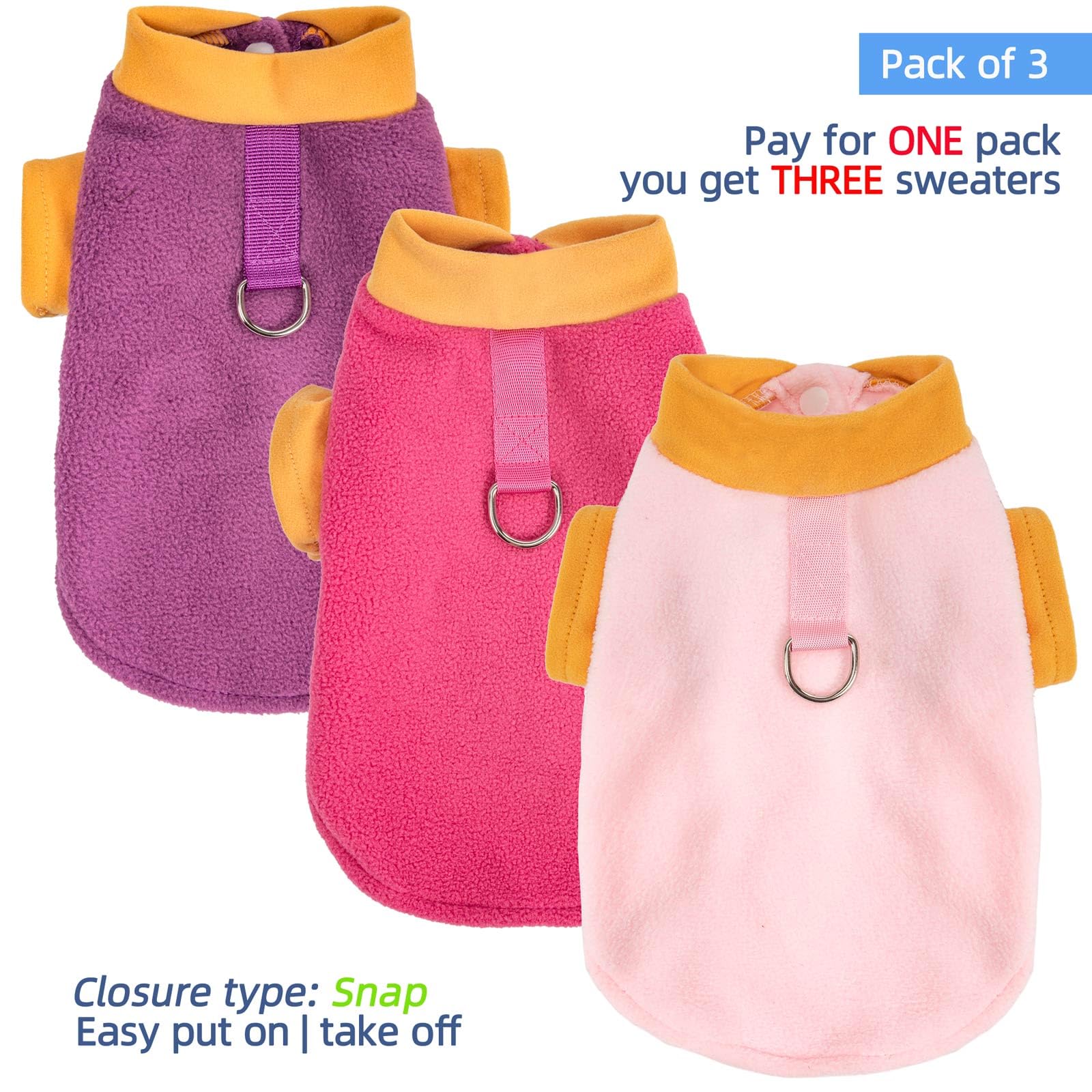 Sweater Clothes For Small Medium Dogs Boy And Girl - Jacket Winter Coat With O-Ring Leash, Stretchy Warm Sweatshirt, Cat Puppy A
