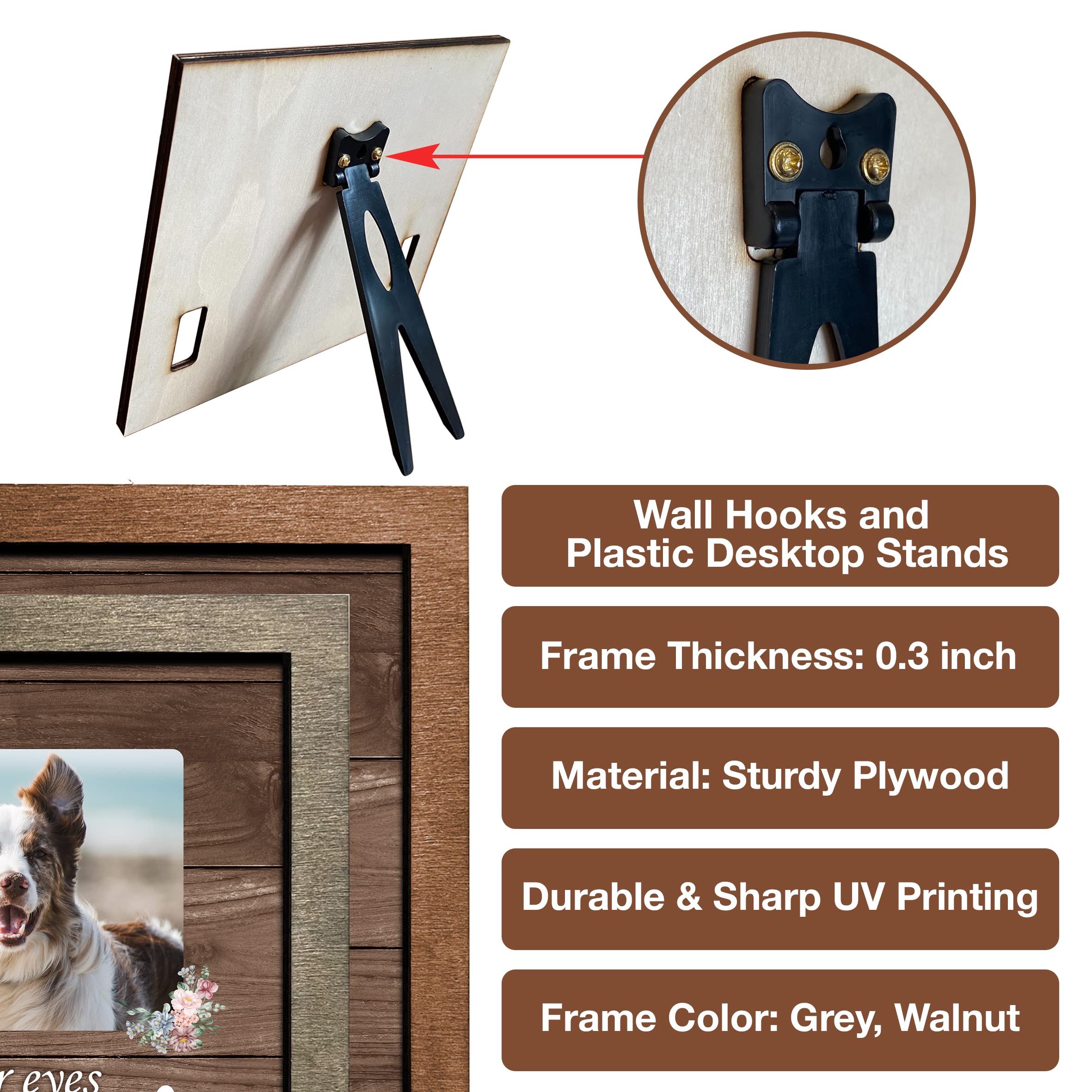 Bfigift Personalized Dog Collars Pet Loss Gifts Dogs Grieving Picture Frame Pet Remembrance Heartfelt Sentimental Quote Memorial