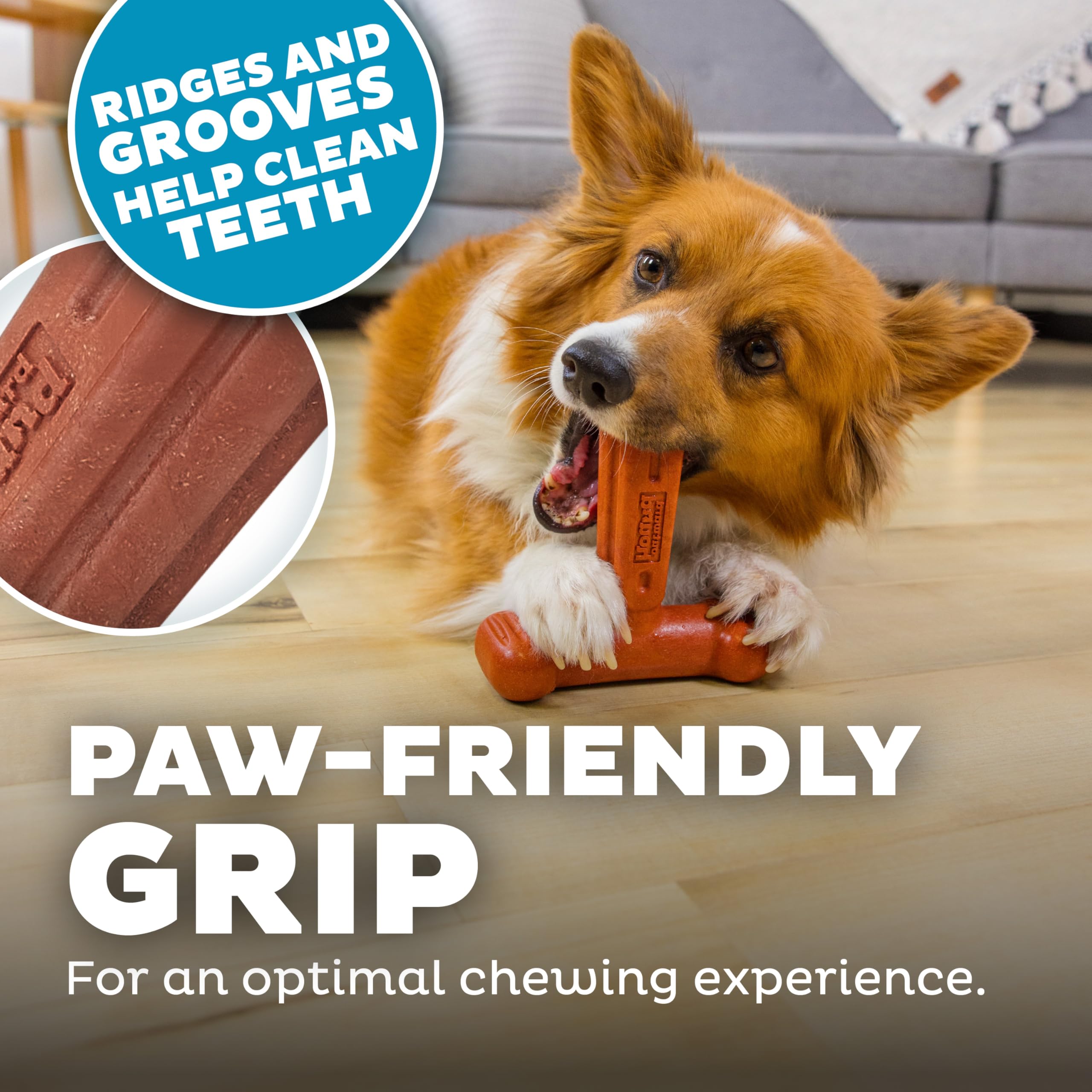 Outward Hound Dogwood Hold & Chew Durable Dog Chew Toy, Beef Scent, Large