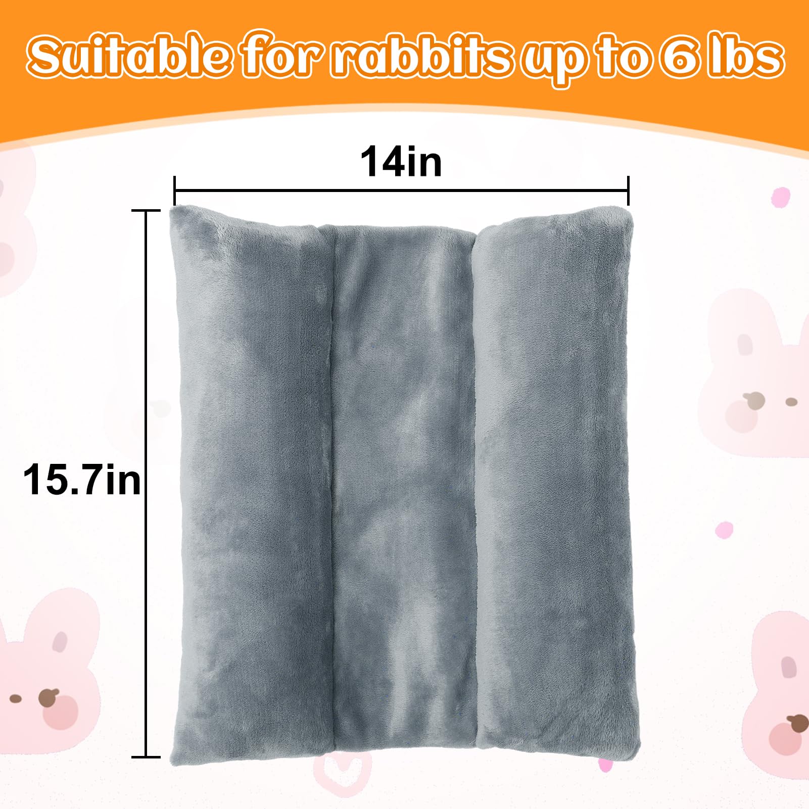 Mewtogo 15.7 X 14In Rabbit Bed, Thickened Soft Bunny Concave Bed, Cuddle Cushion Plush Mat With Cotton Lounger Pillows, Small Pe
