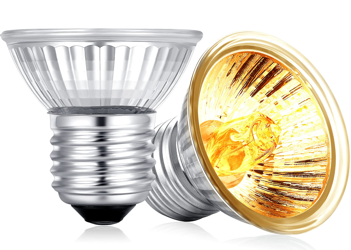 Fischuel Reptile Uv Bulb - 2 Pack 50W Uvb Bulbs, Habitat Basking Heat Lamp For Terrarium (E27, 110V)