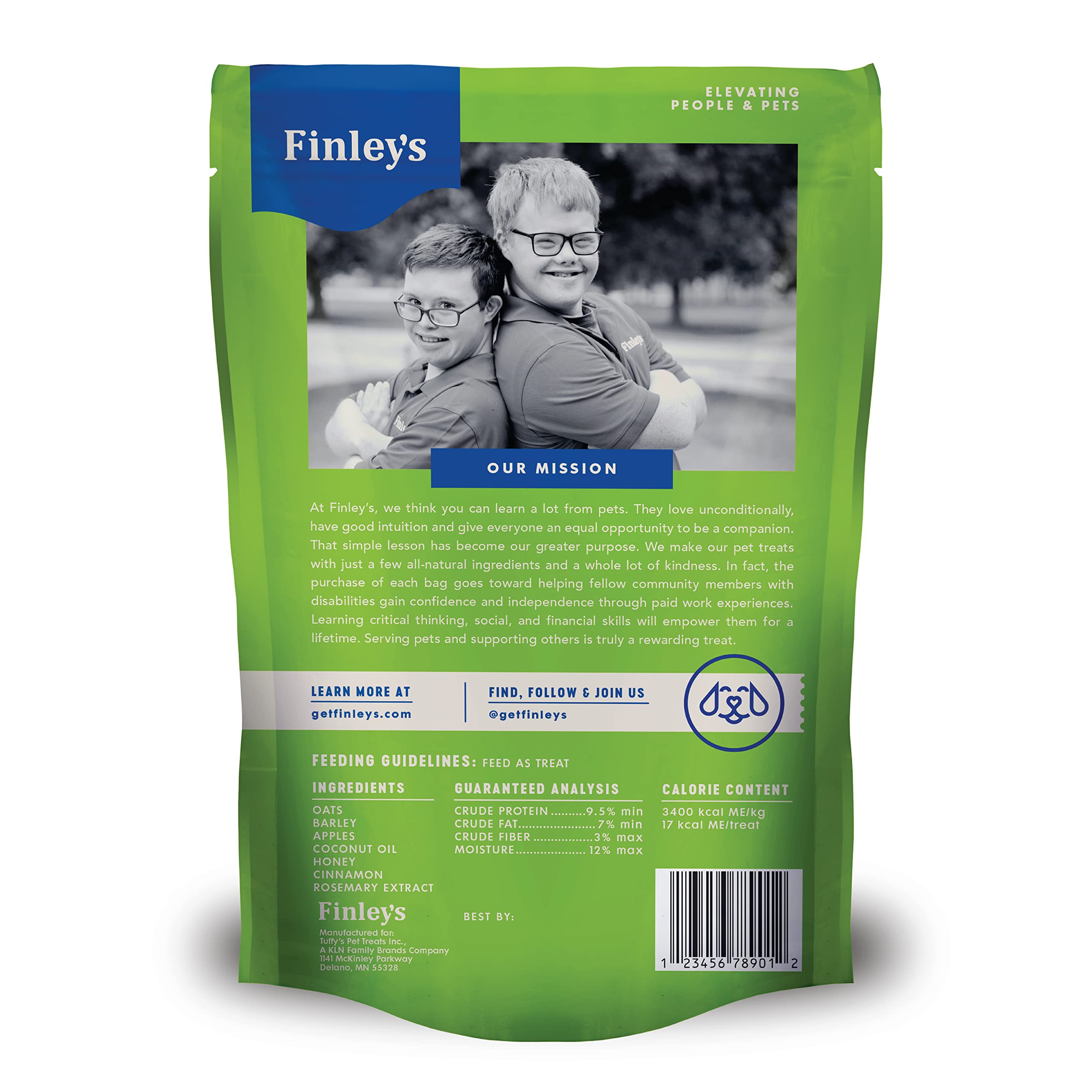 Finleys Apple Cinnamon Dog Biscuits Treats for Dogs Made in USA | Natural Apple Cinnamon Dog Treat | Wheat Free Dog Treats | He