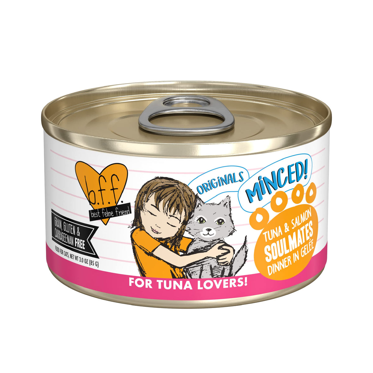 Weruva Best Feline Friend (B.F.F.) Tuna & Salmon Soulmates With Tuna & Salmon In Gelée Cat Food, 3Oz Can (Pack Of 24)