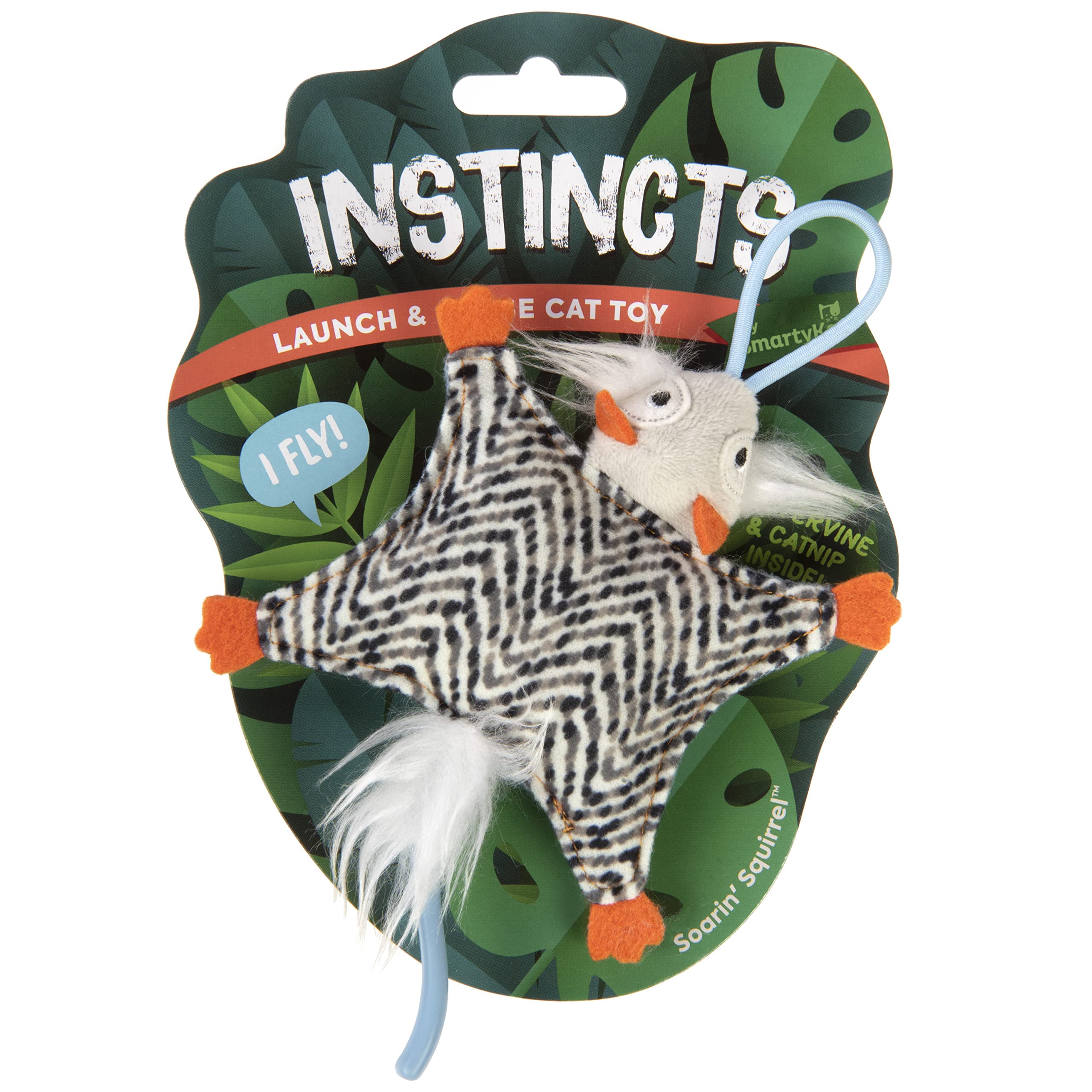 Smartykat Instincts Happynip Soarin' Squirrel Crinkle Launcher Plush Interactive Cat Toy, Contains Catnip & Silvervine - Multicolor, One Size