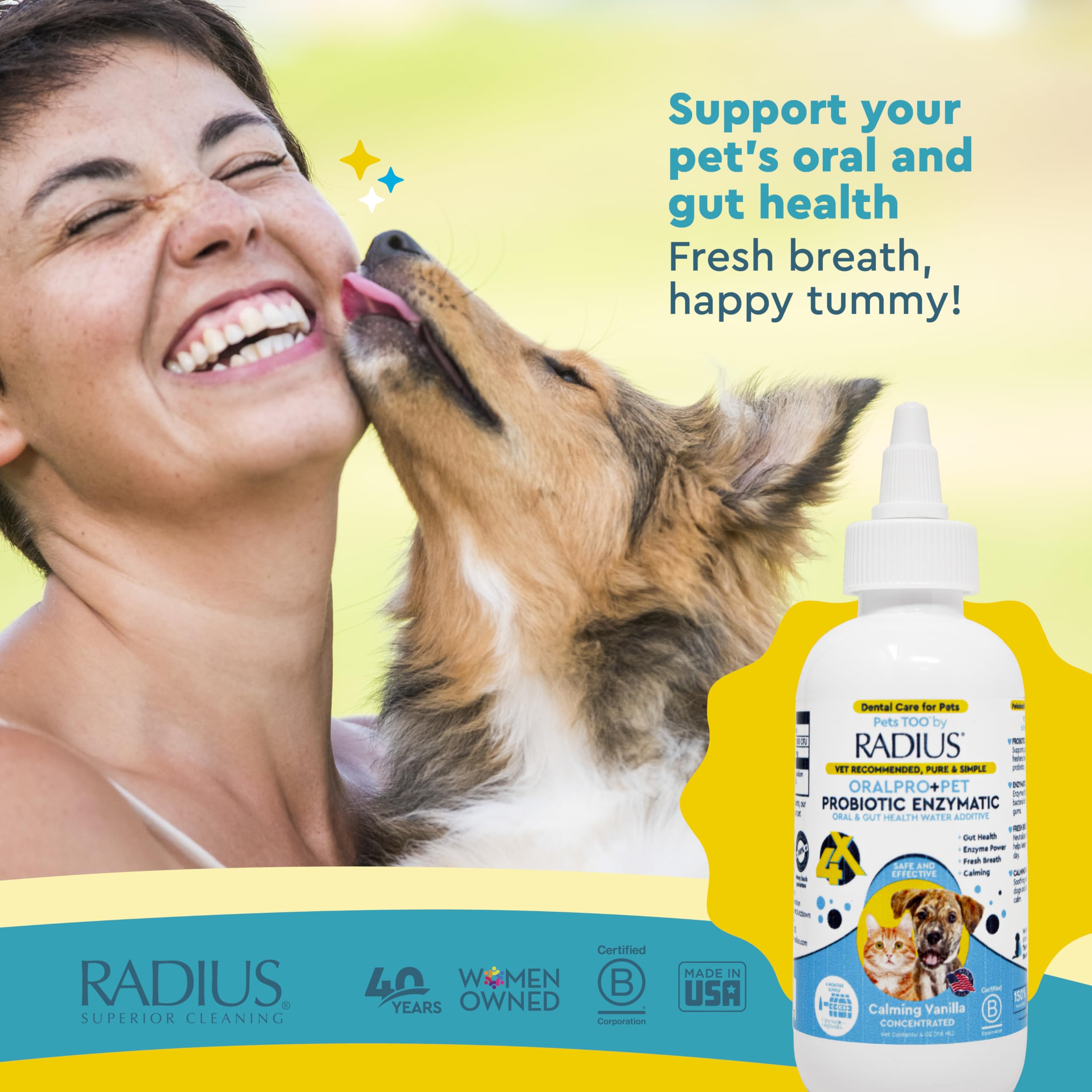 RADIUS OralPro+ Pet Probiotic Dental Water Additive (Enzymatic), Concentrate, 4 OZ