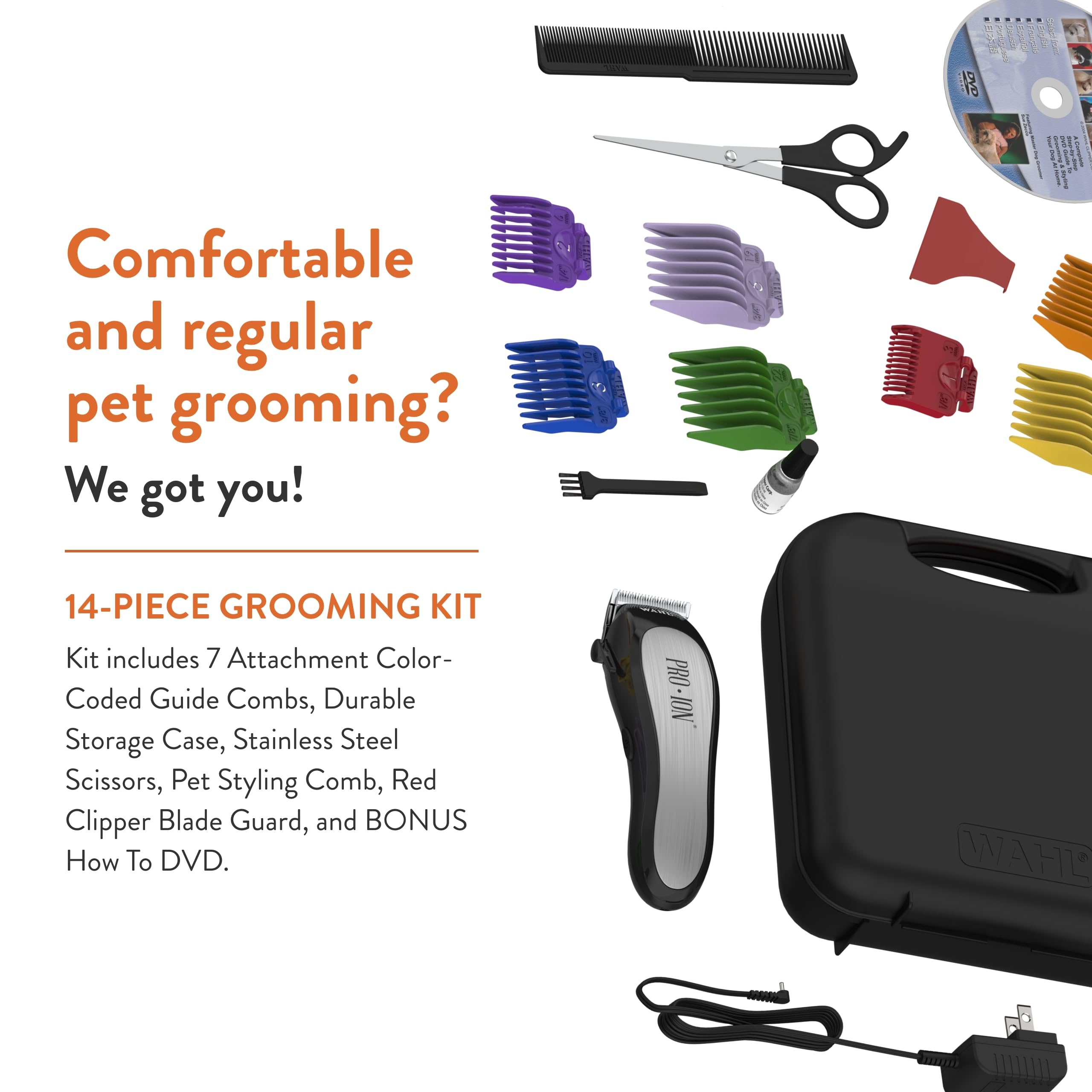 Wahl Professional Animal Pro Ion Pet, Dog, And Cat Cordless Clipper Kit