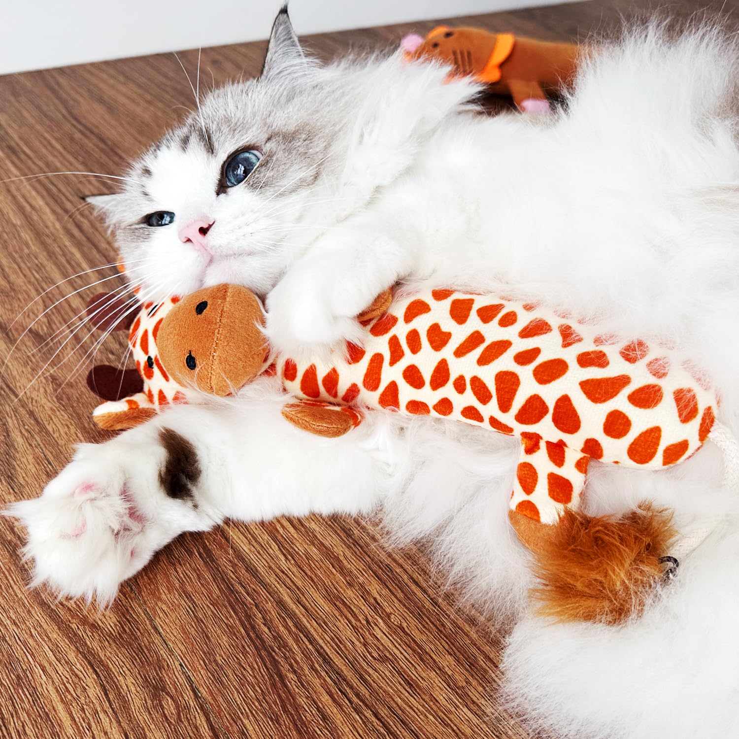 TTcat Catnip Silvervine Matatabi Pillow for Cats & Kittens,Cat Kicker Toy,Crinkle Sound Toy,Large Size Cat Pillow Soothing Plush