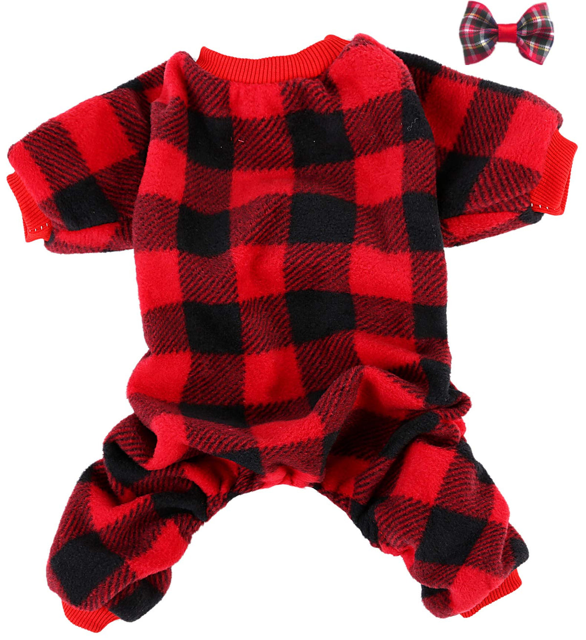 Plaid Dog Pajamas Medium Breed Dogs Jumpsuit Pet Winter Clothes