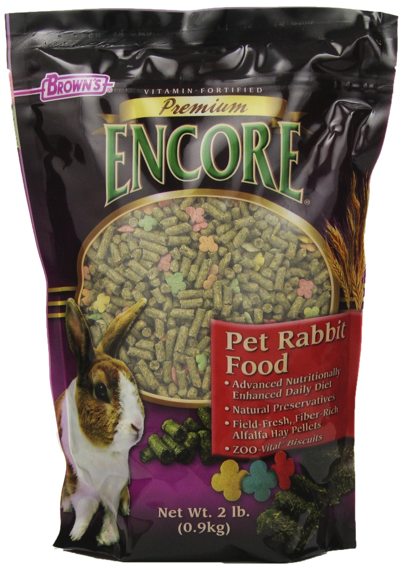 F.M. BrownS Encore Premium Rabbit Pet Food, 2Pound