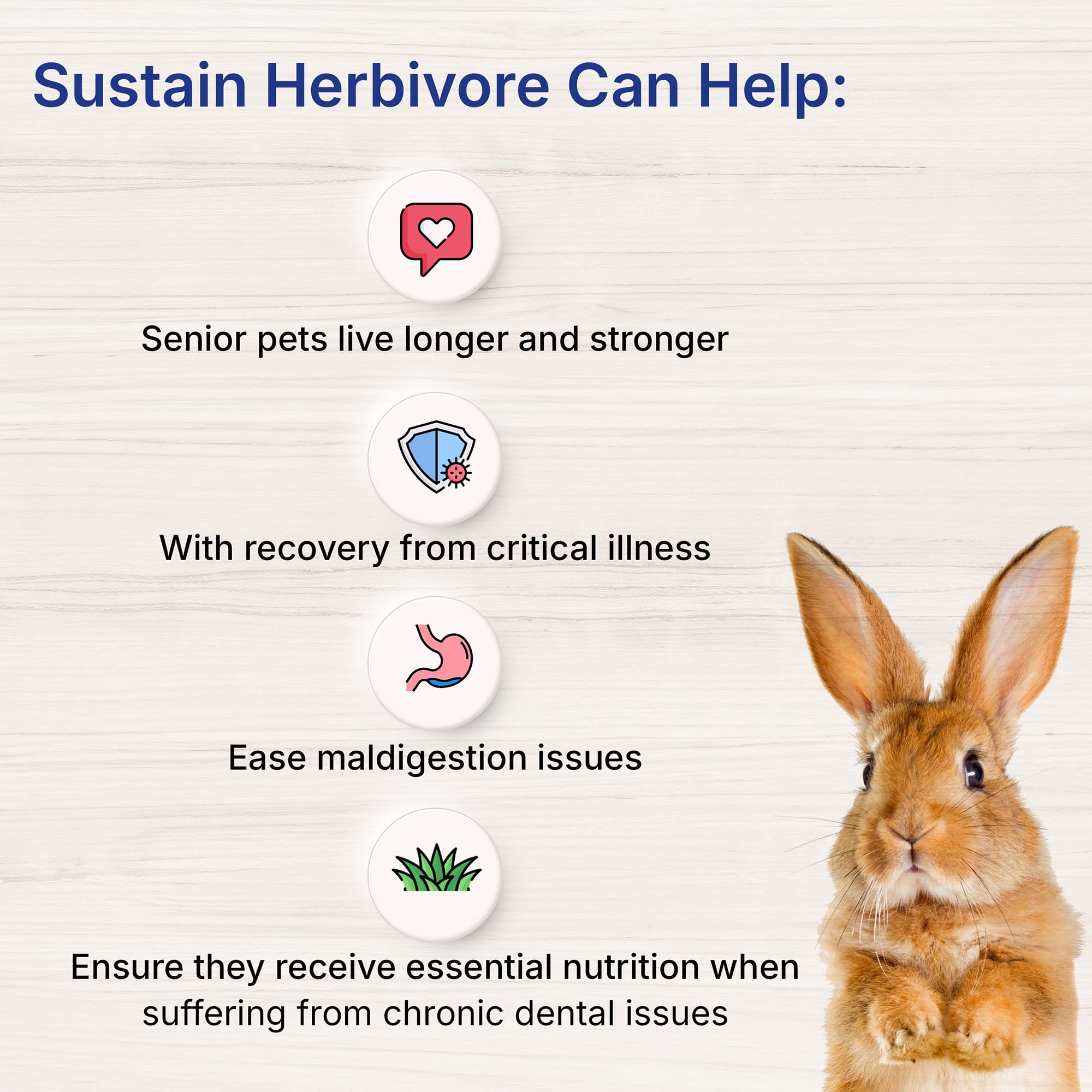 EMERAID Sustain Life Saving Nutrition for Herbivores, Made with Non-GMO and Human Grade Ingredients, 400g Ba