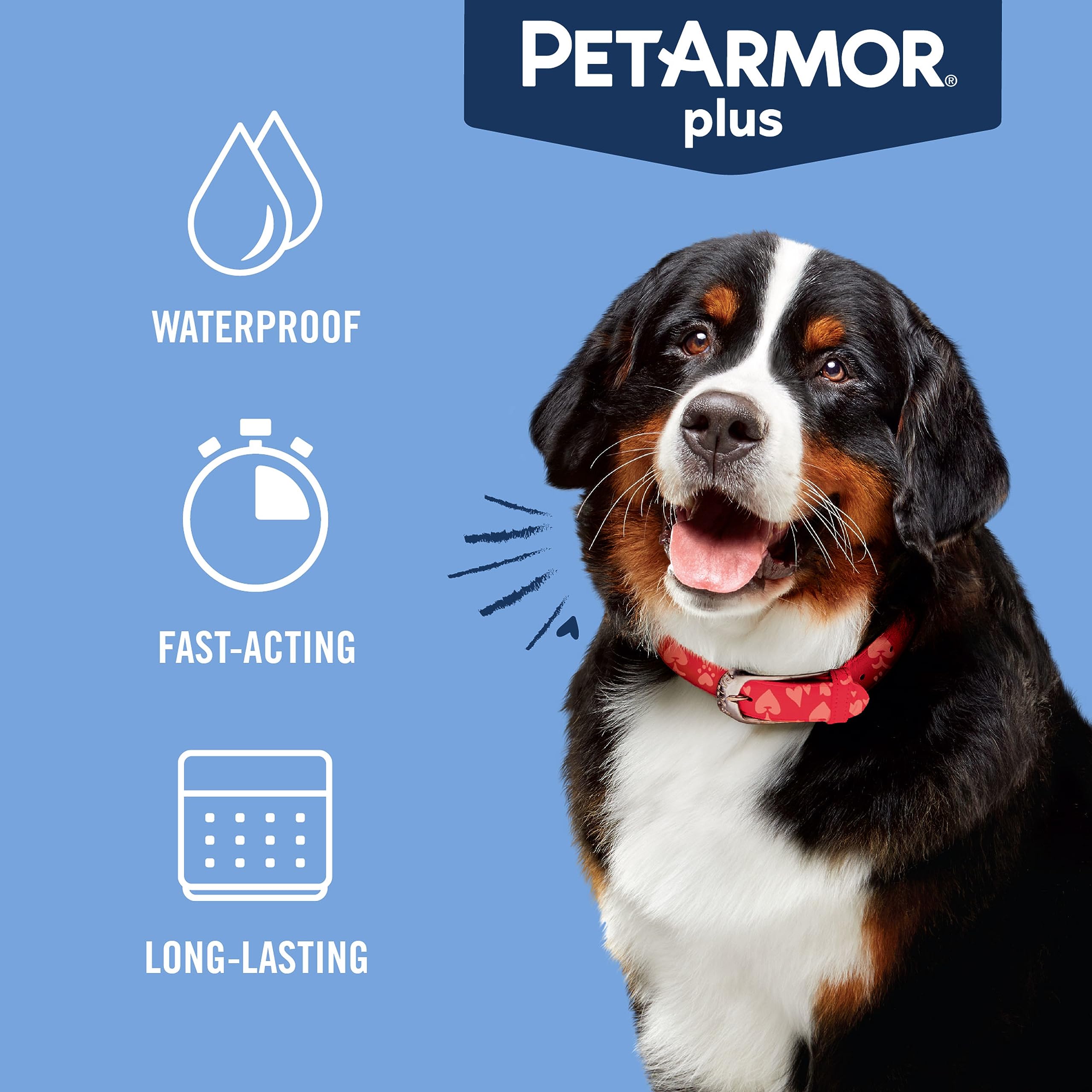 Petarmor Plus Flea And Tick Prevention / Treatment For Dogs, Waterproof Topical, Fast Acting, X-Large Dogs (89-132 Lbs), 3 Doses