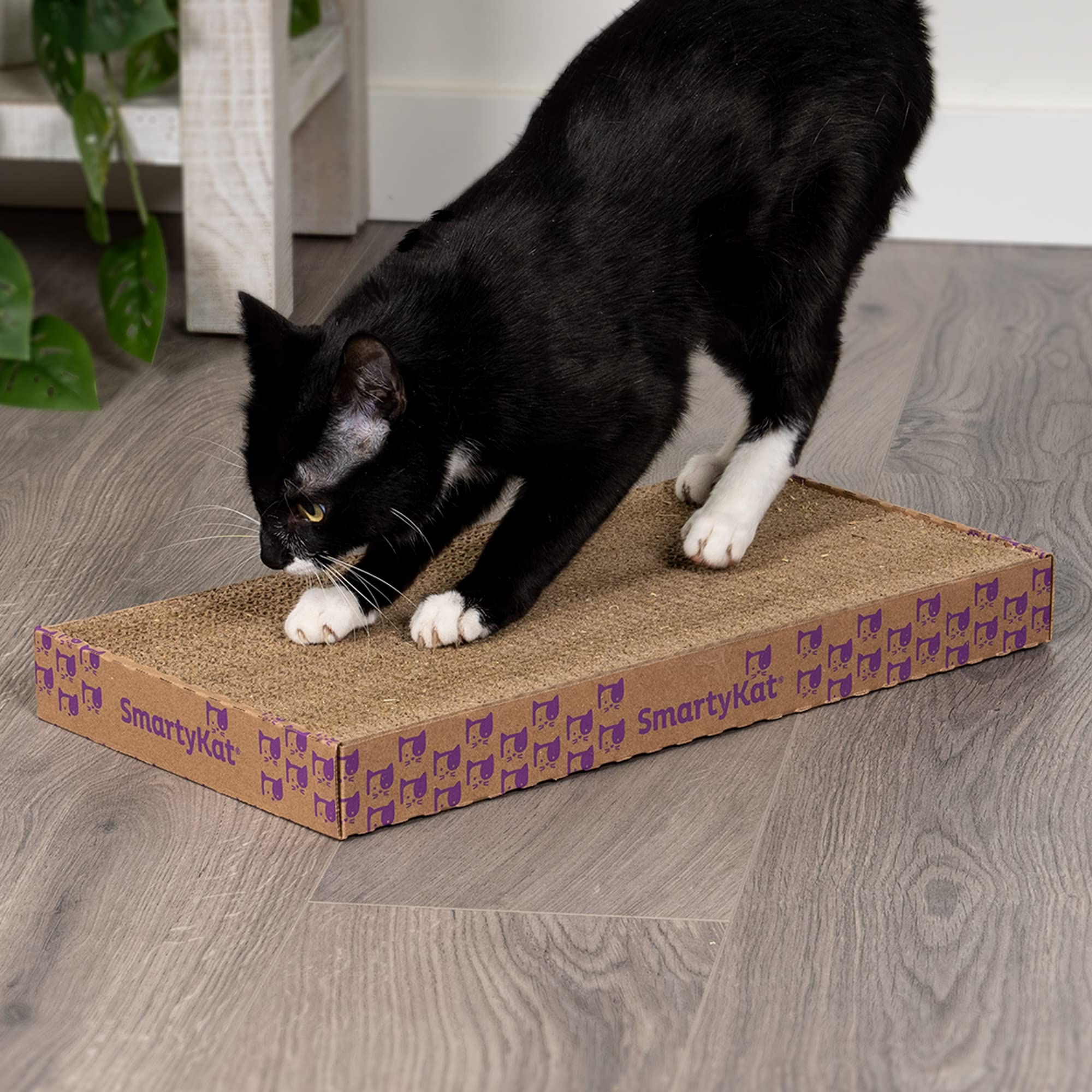 Smartykat Super Scratcher+ Double Wide With Catnip Infusion Technology Corrugate Cat Scratch Pad, Durable & Reversible