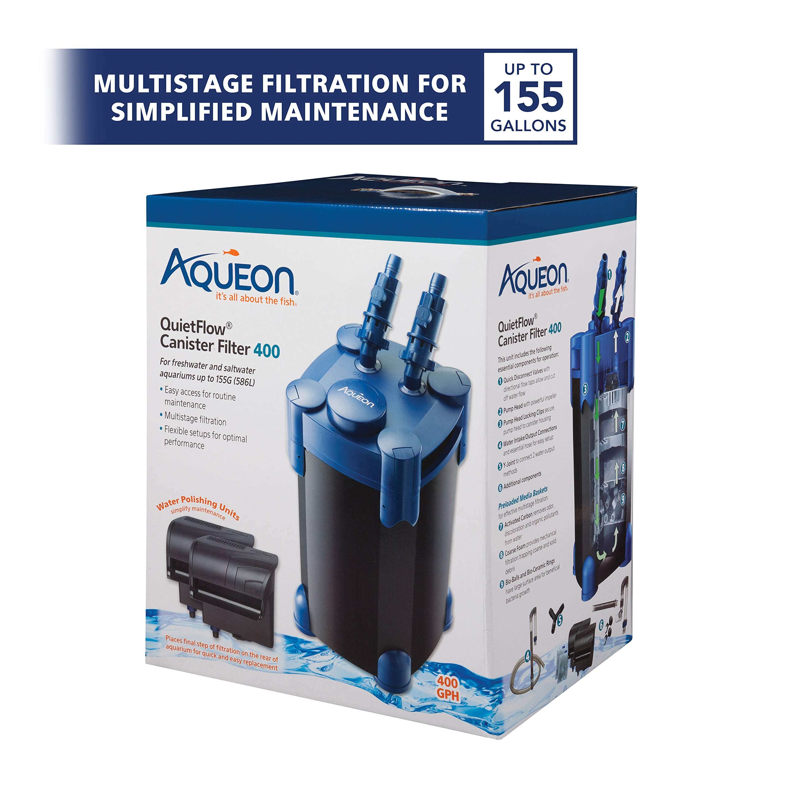 Aqueon QuietFlow Canister Aquarium Filter 100-150 Gallons