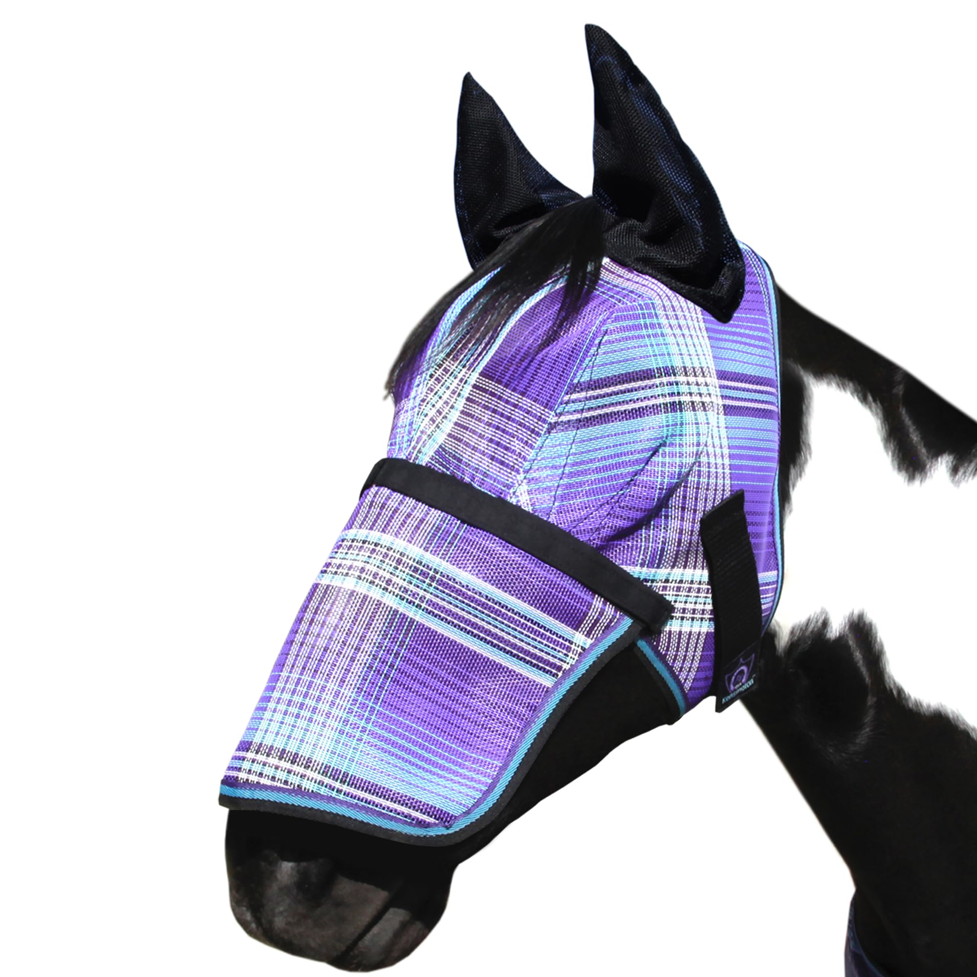 Kensington Signature Fly Mask w/Removable Nose, Soft Mesh Ears & Forelock Opening Size: XL-Lrg.Horse Color: 2017 - Lavender Mint