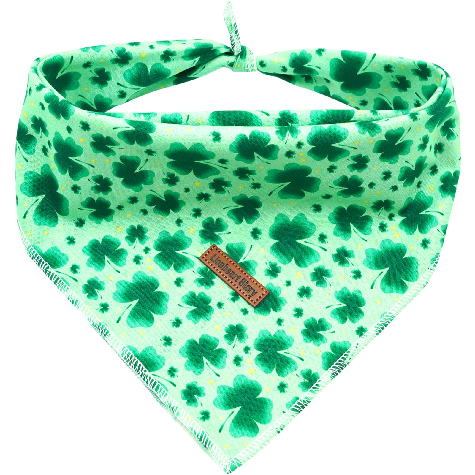 Lionheart Glory St. Patrick'S 1-Pack Washable Soft Dog Scarf, Square Adjustable Bandanas For Small Dogs And Cats