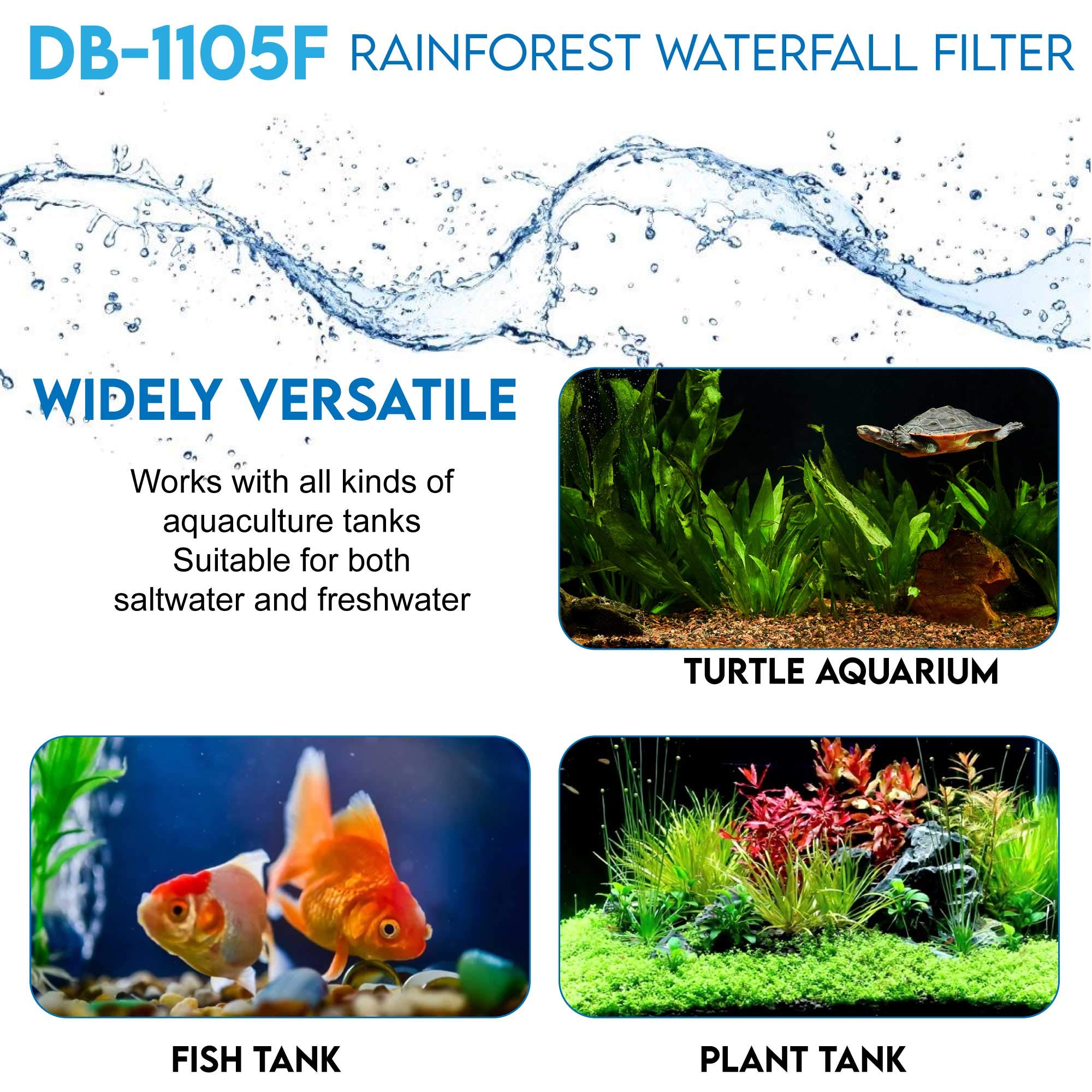 Aqua Dream 53 GPH Submersible Pump(200L/H,5W) Ultra Quiet 3-in-1 Internal Filter Water Pump for Pond,Aquarium,Fish Tank,Fountain