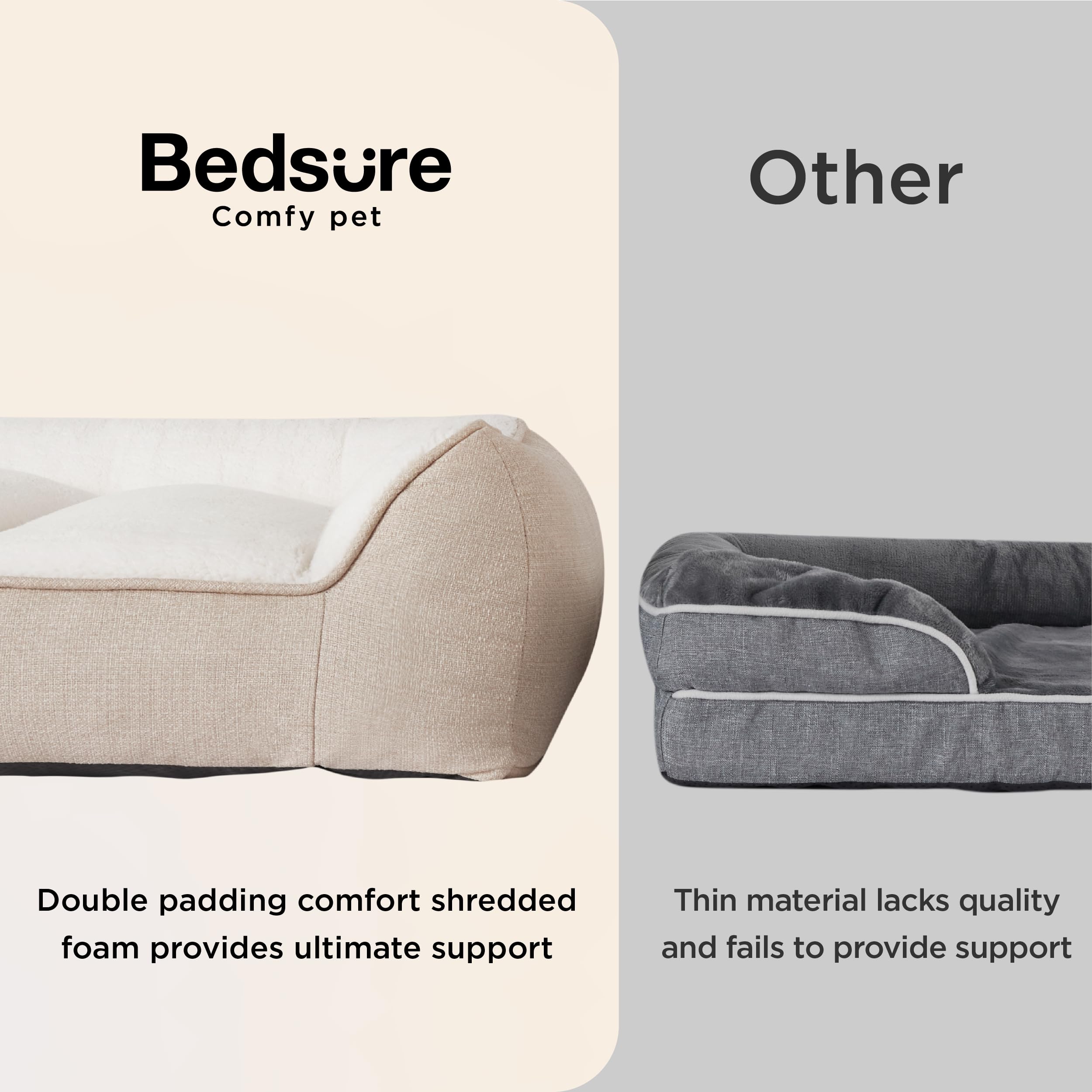 Bedsure XL Orthopedic Dog Beds Large Sized Dog - Extra Thick Supportive Dogs Couch with Waterproof Washable Cover, Extra Large C