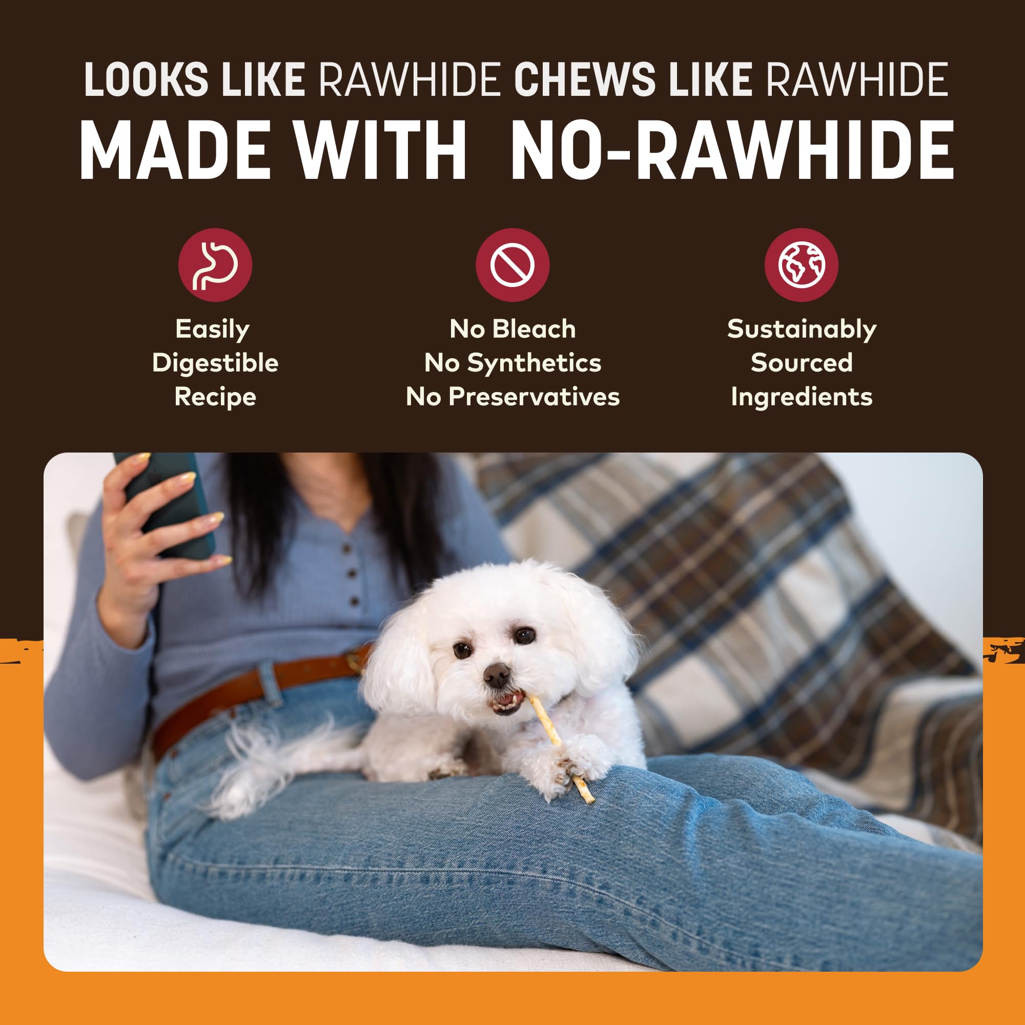 Earth Animal No Hide Stix - Long Lasting Rawhide Free Small Dog Chews Sticks, Chicken & Beef Variety Bundle - 40 Count Value Pac