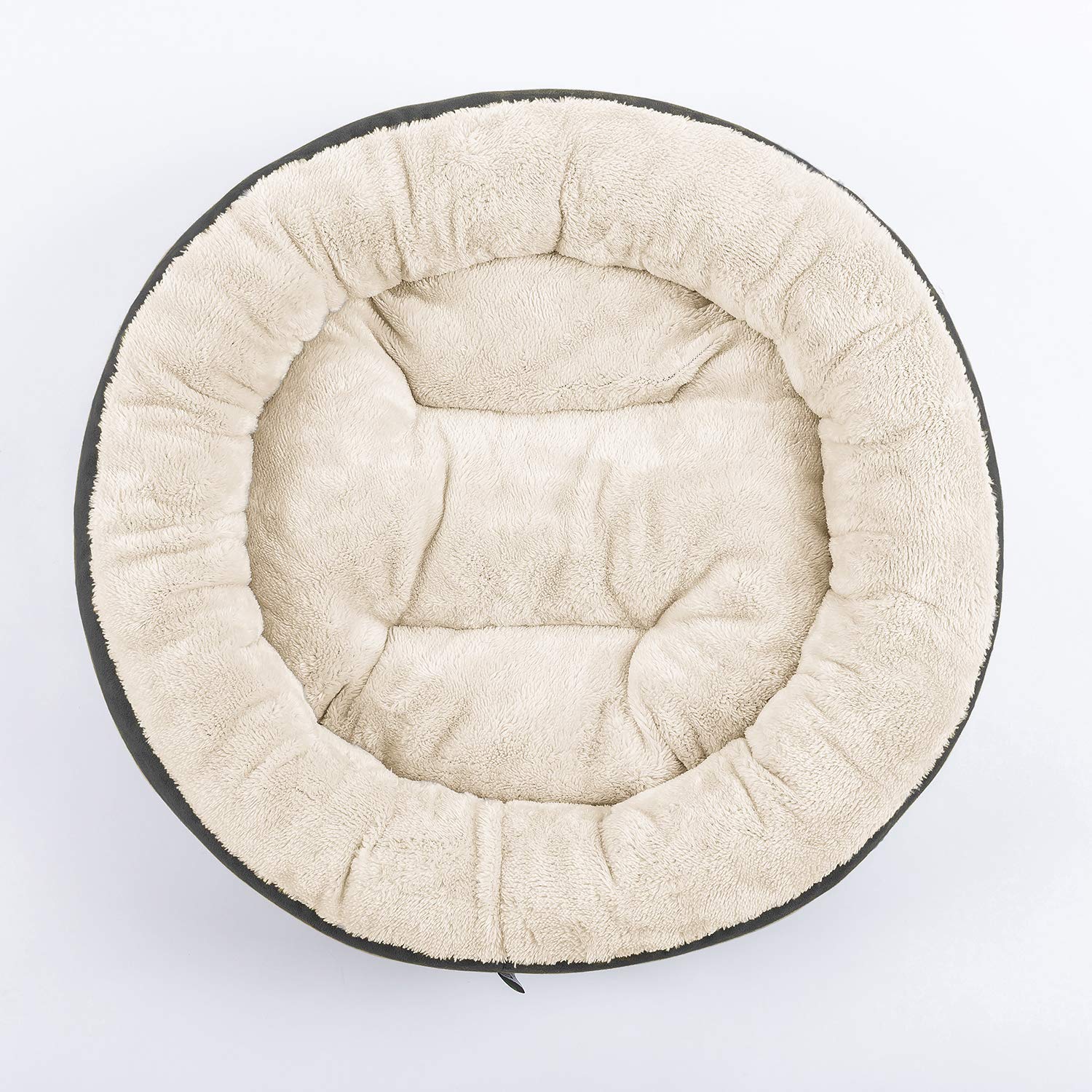 Love'S Cabin Round Donut Cat And Dog Cushion Bed, 20In Pet Bed For Cats Or Small Dogs, Anti-Slip & Water-Resistant Bottom, Super Soft Durable Fabric Pet Beds, Washable Luxury Cat & Dog Bed Dark Grey