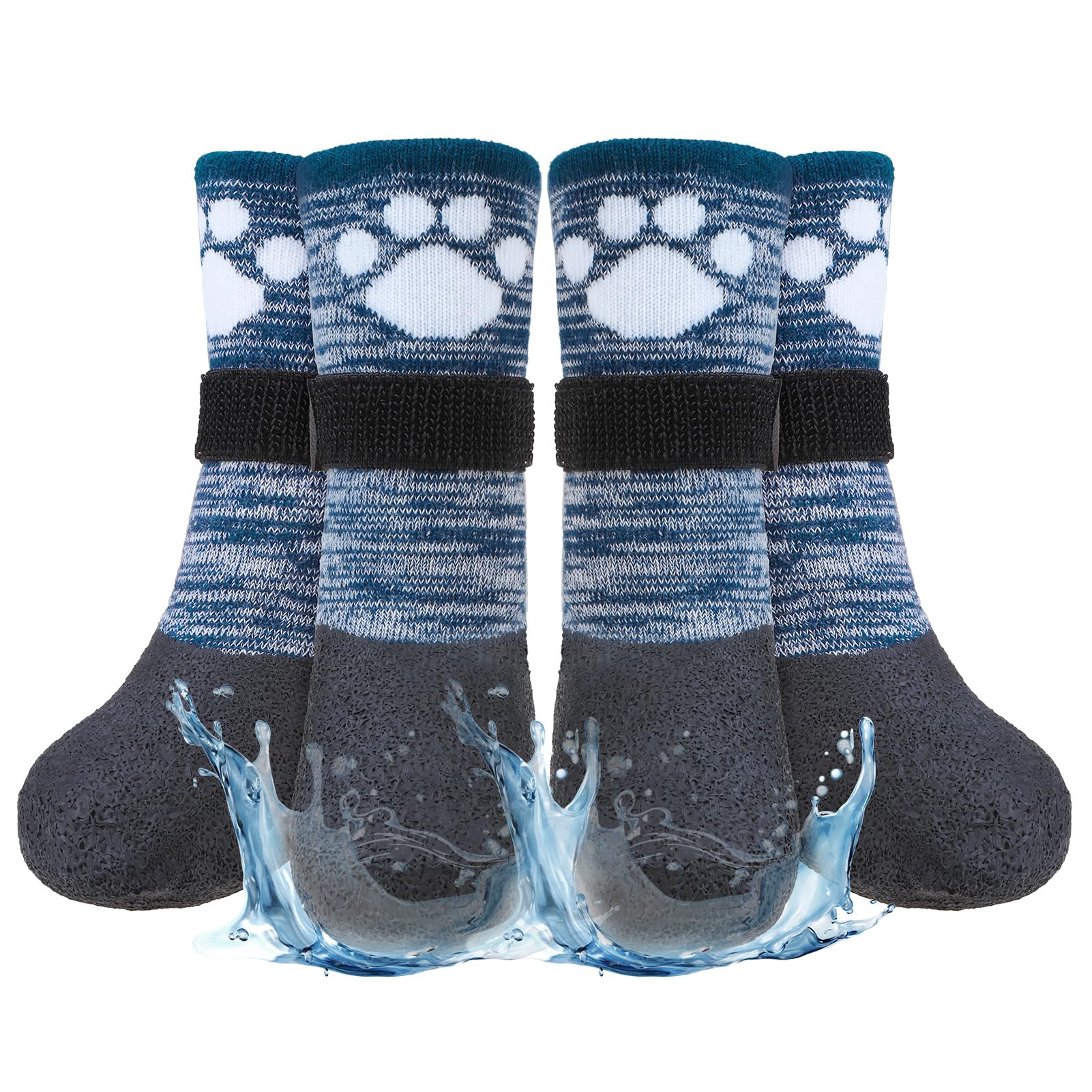 Beautyzoo Anti Slip Dog Socks Boots, Dog Shoes For Hot Pavement Rain Days, Waterproof Grip Dogs Booties Paw Protector For Hardwo