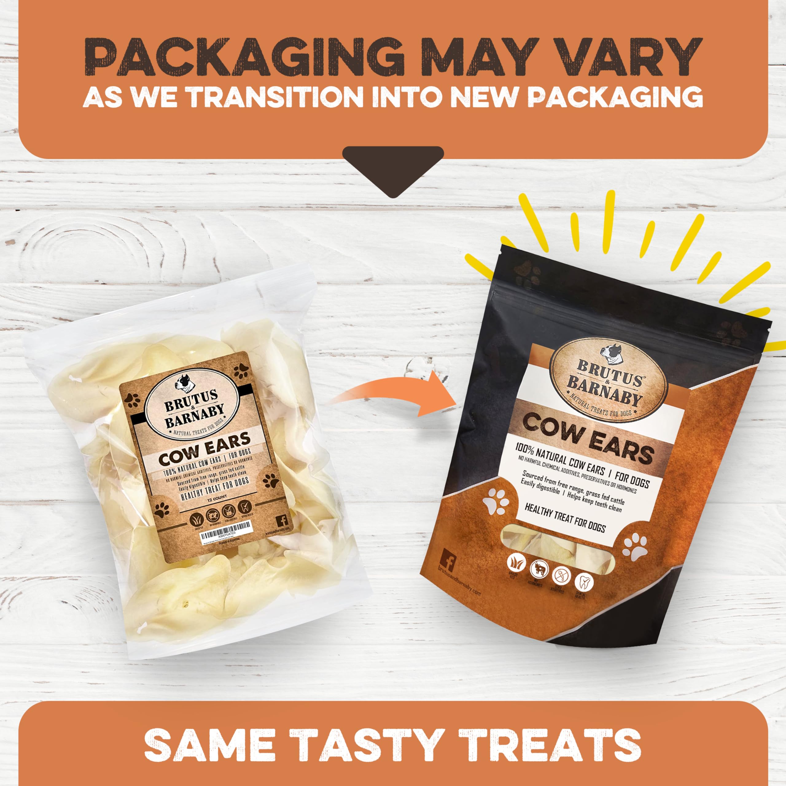 Premium Cow Ears For Dogs, Thick Cut & All-Natural Whole Ears, 100% Grass Fed Beef, No Additives Or Hormones, Safe Rawhide Alter