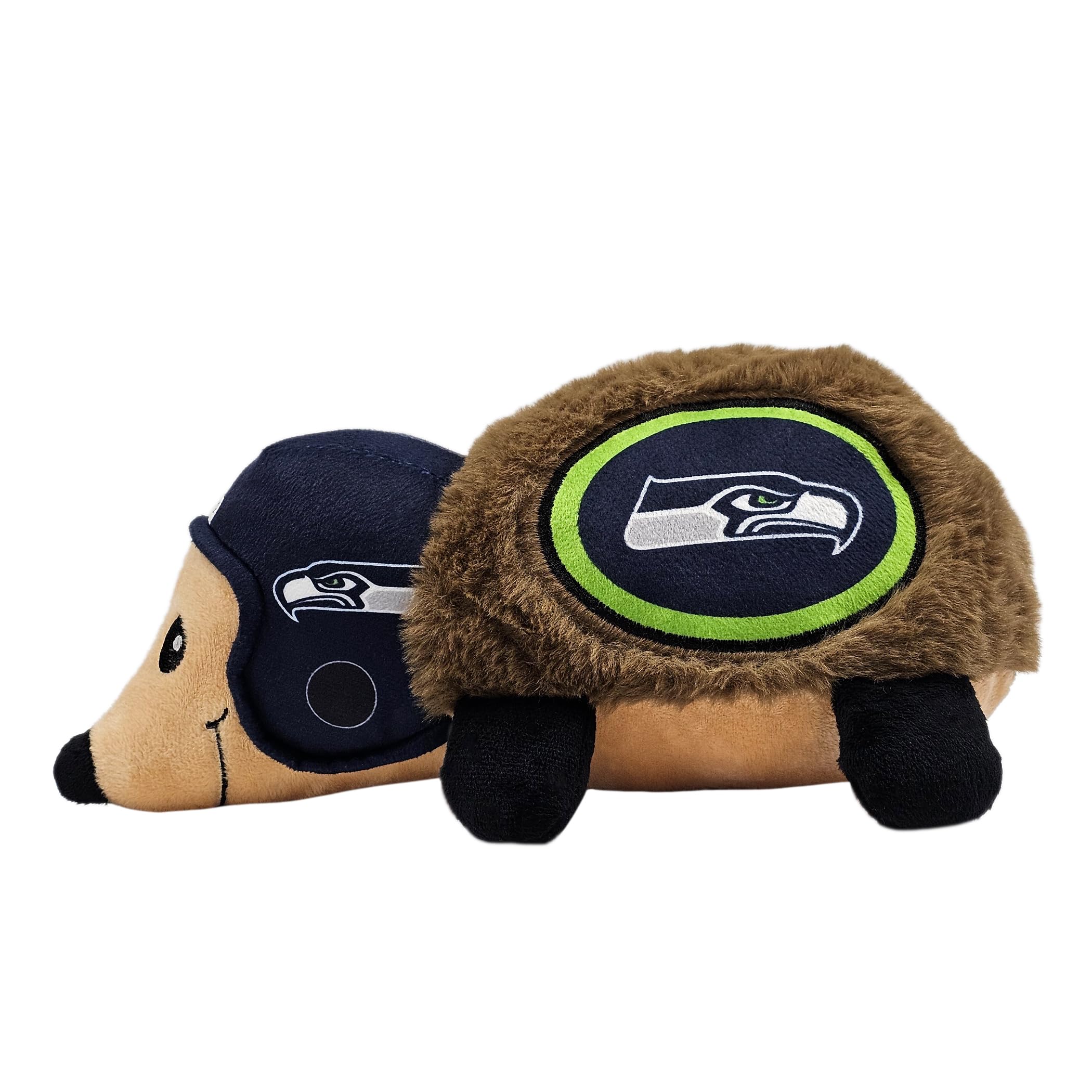 Nfl Seattle Seahawks Plush Hedgehog Toy For Dogs & Cats, Cool Soft Pet Toy For Fun And Interactive Play, Dog Chew Toy With Squea