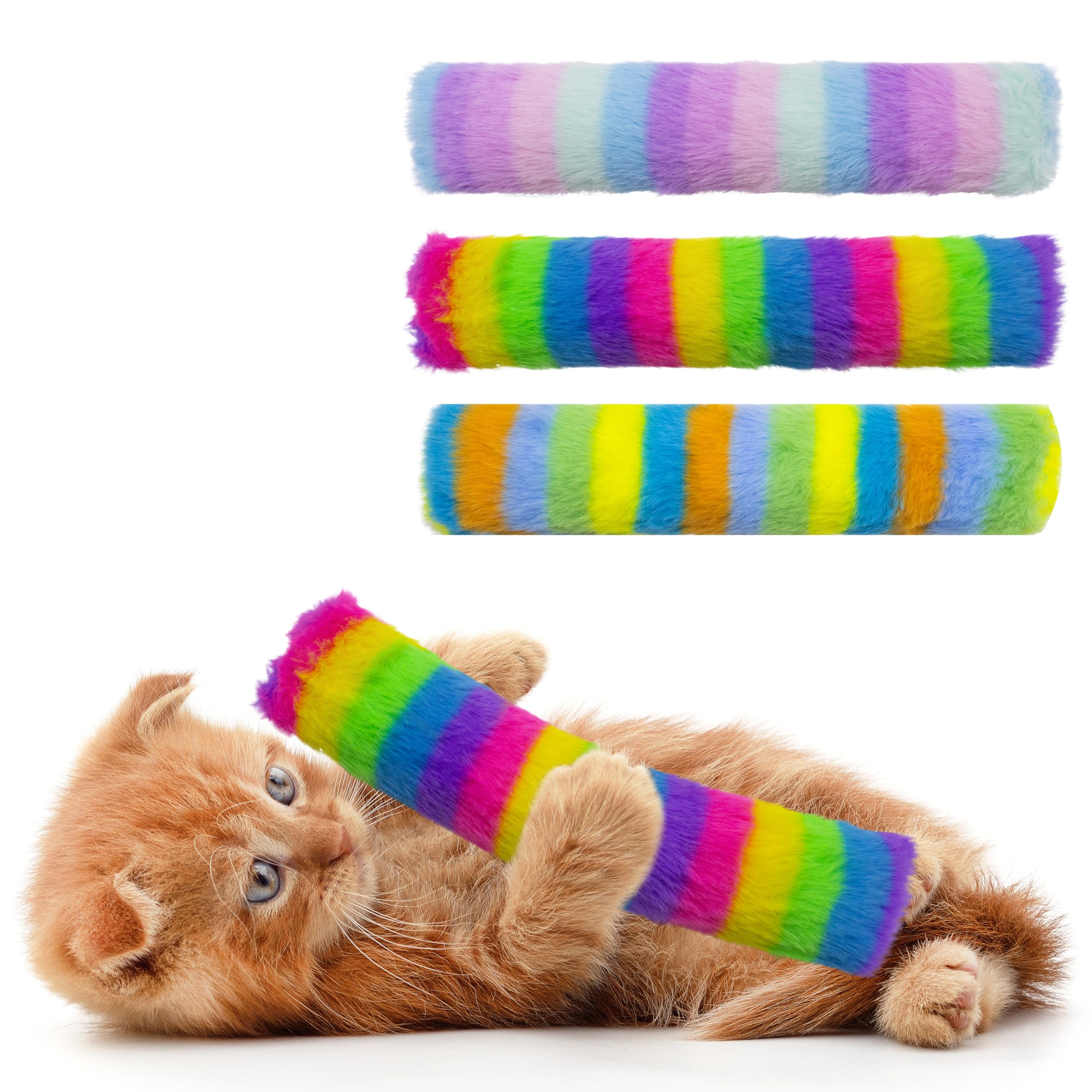 Maiiu 3 Pack Catnip Toys, Soft & Durable Cat Pillows, Crinkle Sound Catnip Toys, Indoor Interactive Cat Kicker Toys, Companion T
