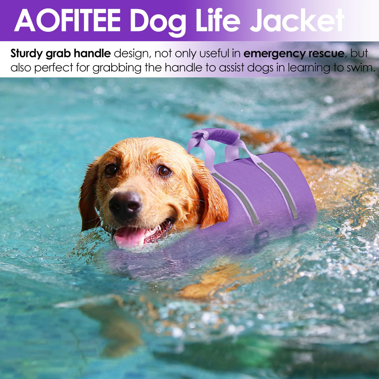 Aofitee Dog Life Jacket High Flotation, Dog Life Vest For Swimming, Reflective Small Dogs Swimsuit Lifejacket With Zipper And Re