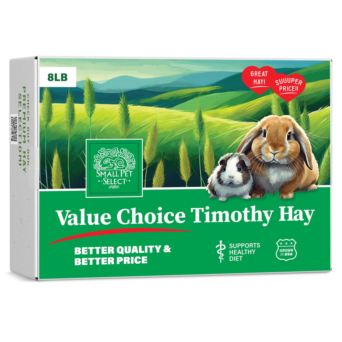 Small Pet Select Value Choice Timothy Hay for Rabbit, Guinea Pig, Bunny, Chinchilla and Other Small Animals, Premium Natural Hay