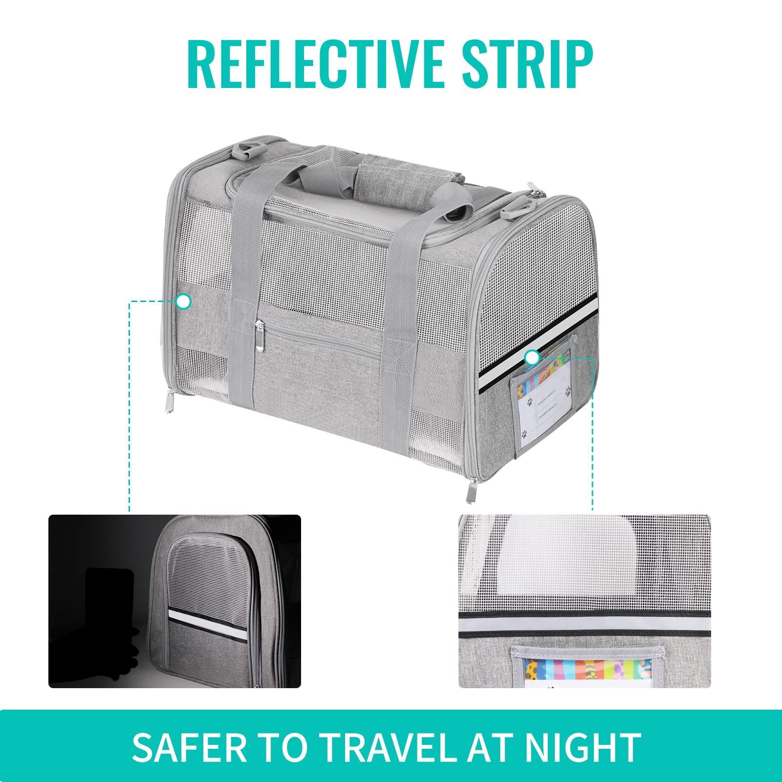 Cussiou Large Airline Approved Pet Carrier Backpack For Cats & Dogs, Collapsible Cat Carrier With Breathable Mesh & Safety Leash