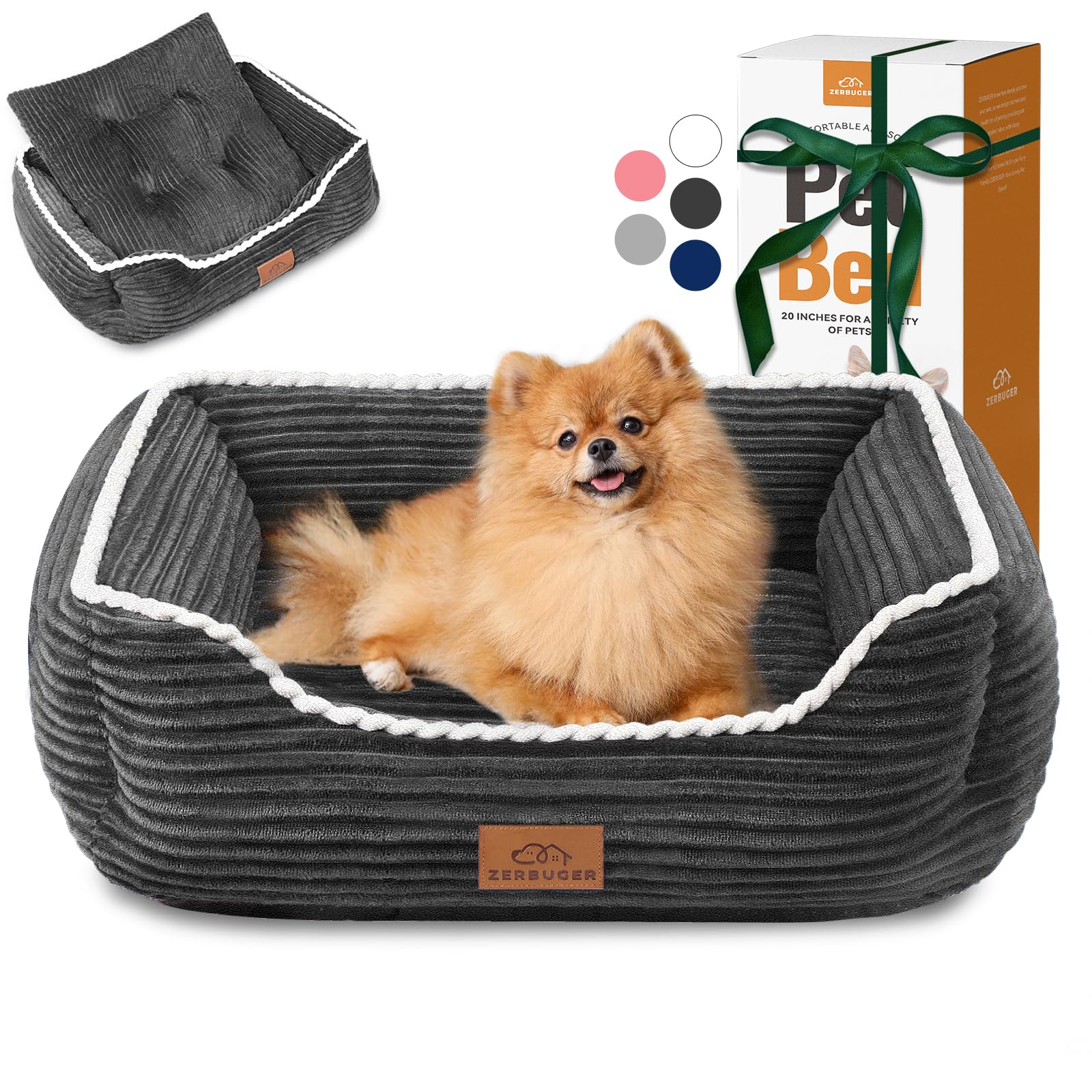Zerbuger Orthopedic Dog Bed For Medium Dogs,Dog Sofa Beds Supportive Foam Pet Couch Bed With Removable Washable Mat And Nonskid 