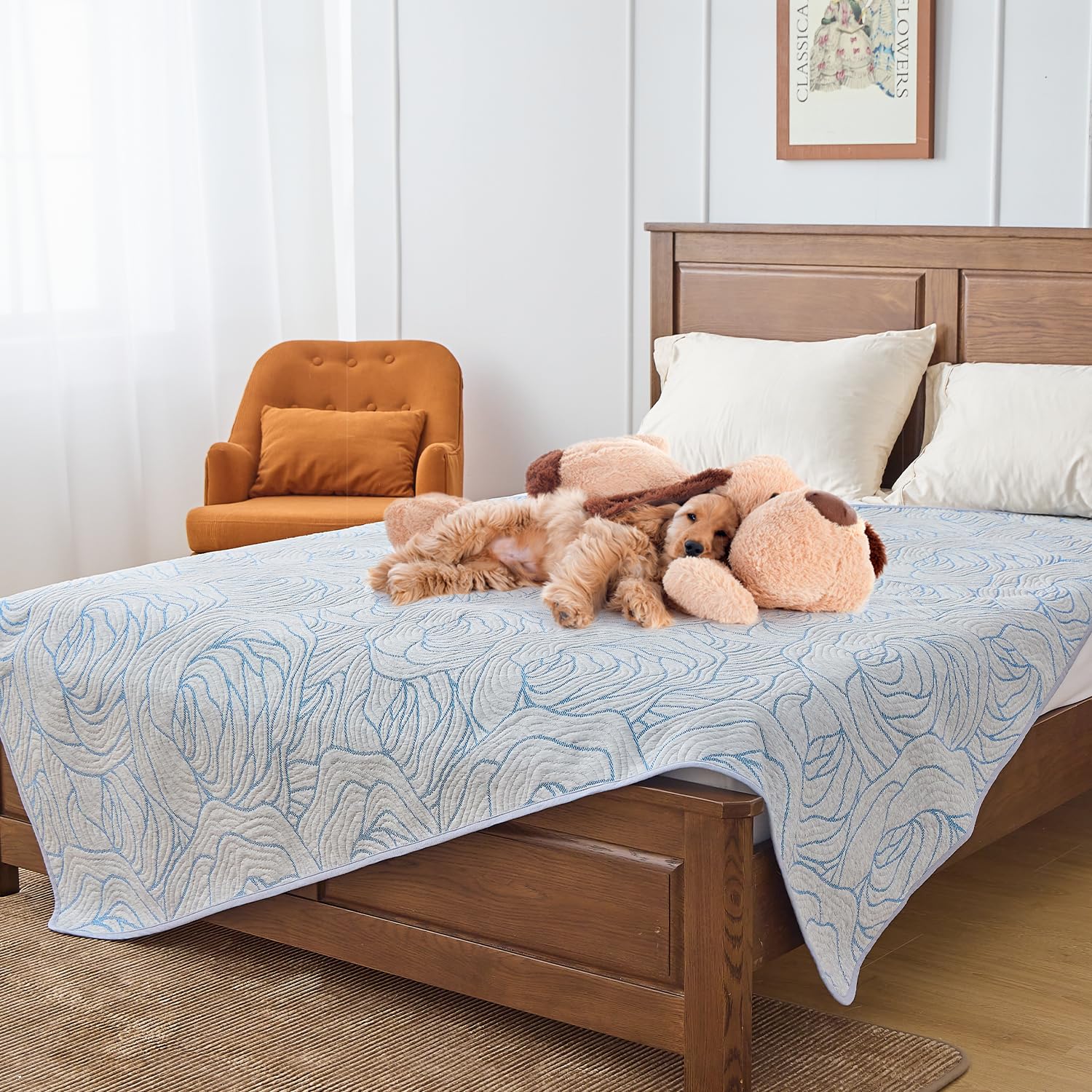 Qeils Pee Pads Reusable Washable Puppy Pads- Extra Large 72''X72'' Dog Training Pads, Absorbent Protective Pads Leakproof Potty 